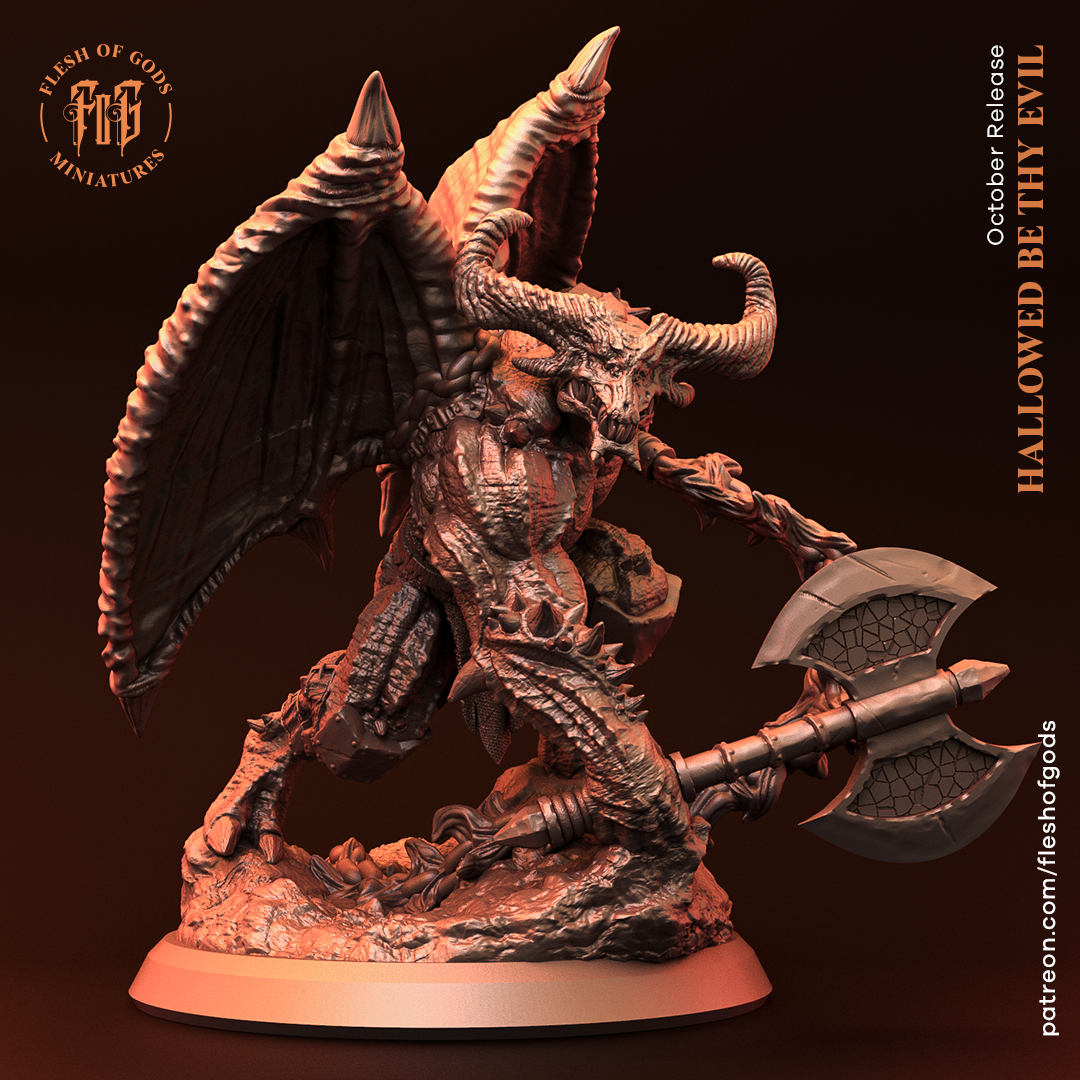 Hallowed by Thy Evil by Flesh of Gods 3D Printed DnD Pathfinder Tabletop Resin Miniatures