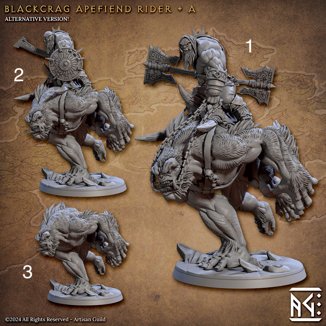 Blackcrag Orcs by Artisan Guild 3D Printed DnD Pathfinder Tabletop Resin Miniatures