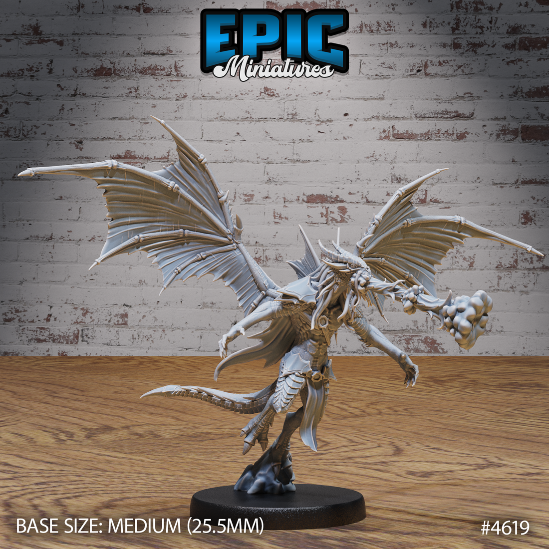 Draconic Demon Gold (Faith Defender) by Epic Miniatures 3D Printed DnD Pathfinder Tabletop Resin Miniatures