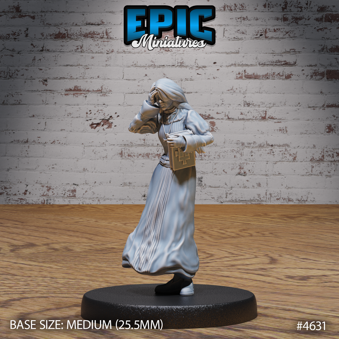 Possessed Nun (Faith Defender) by Epic Miniatures 3D Printed DnD Pathfinder Tabletop Resin Miniatures