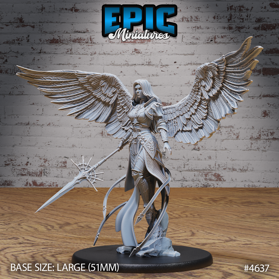Planetar Female Angel (Faith Defender) by Epic Miniatures 3D Printed DnD Pathfinder Tabletop Resin Miniatures