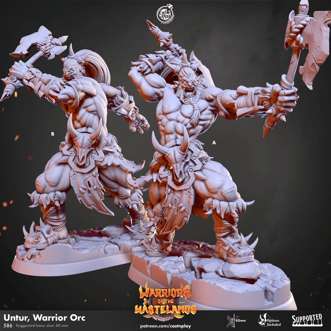 Warriors of the Wastelands by Cast N Play 3D Printed DnD Pathfinder Tabletop Resin Miniatures by Magical Mini Workshop