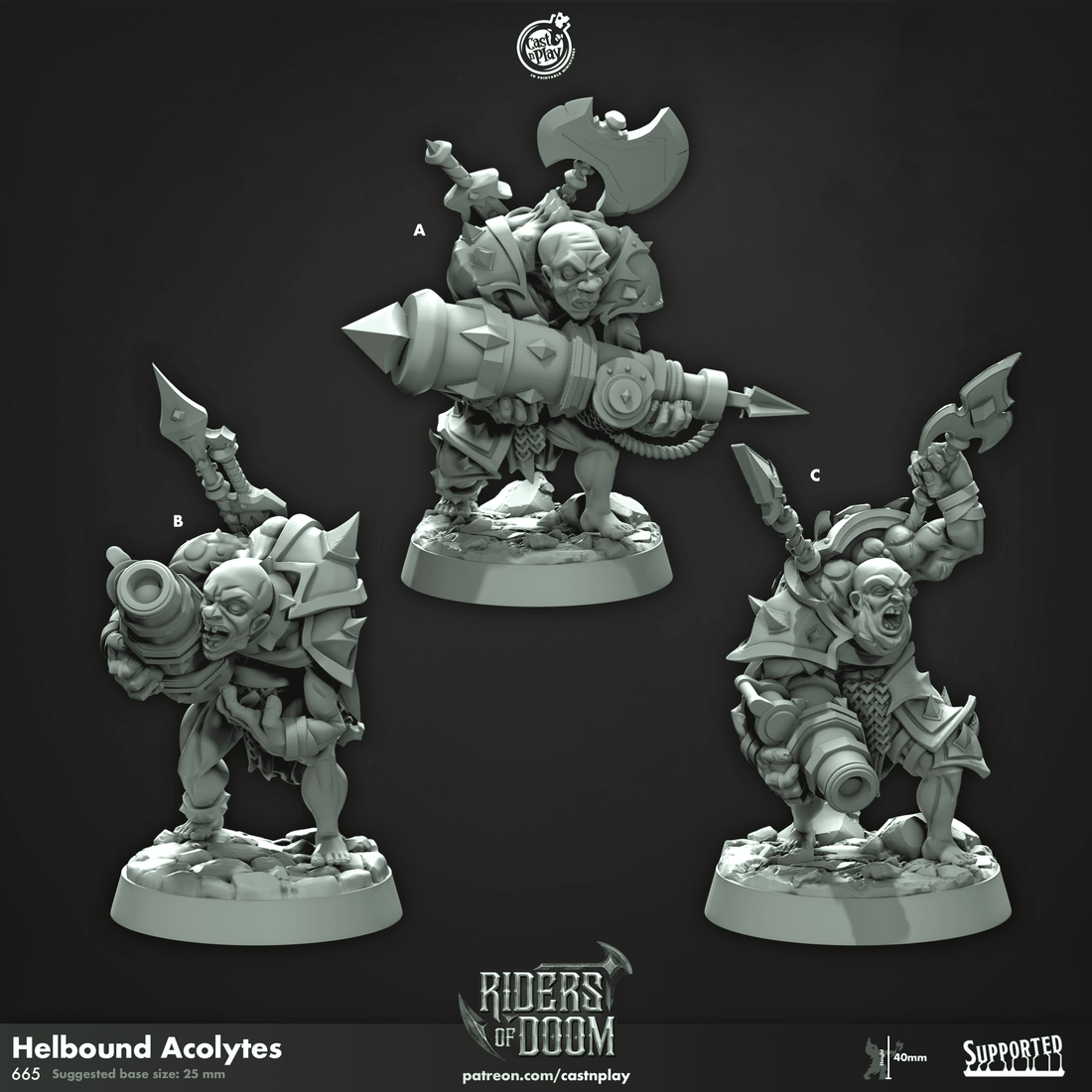 Riders of Doom by Cast N Play 3D Printed DnD Pathfinder Tabletop Resin Miniatures by Magical Mini Workshop