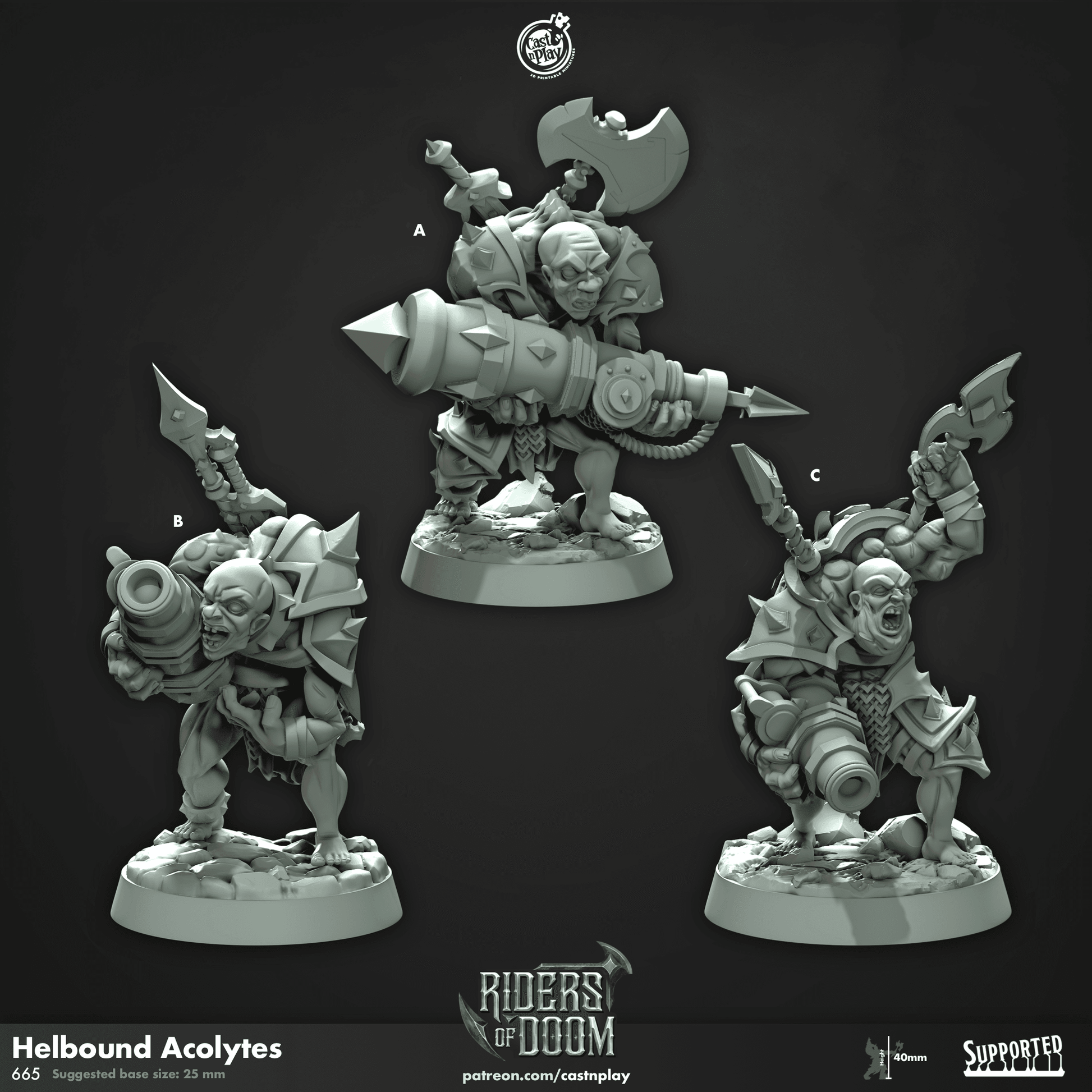 Riders of Doom by Cast N Play 3D Printed DnD Pathfinder Tabletop Resin Miniatures by Magical Mini Workshop