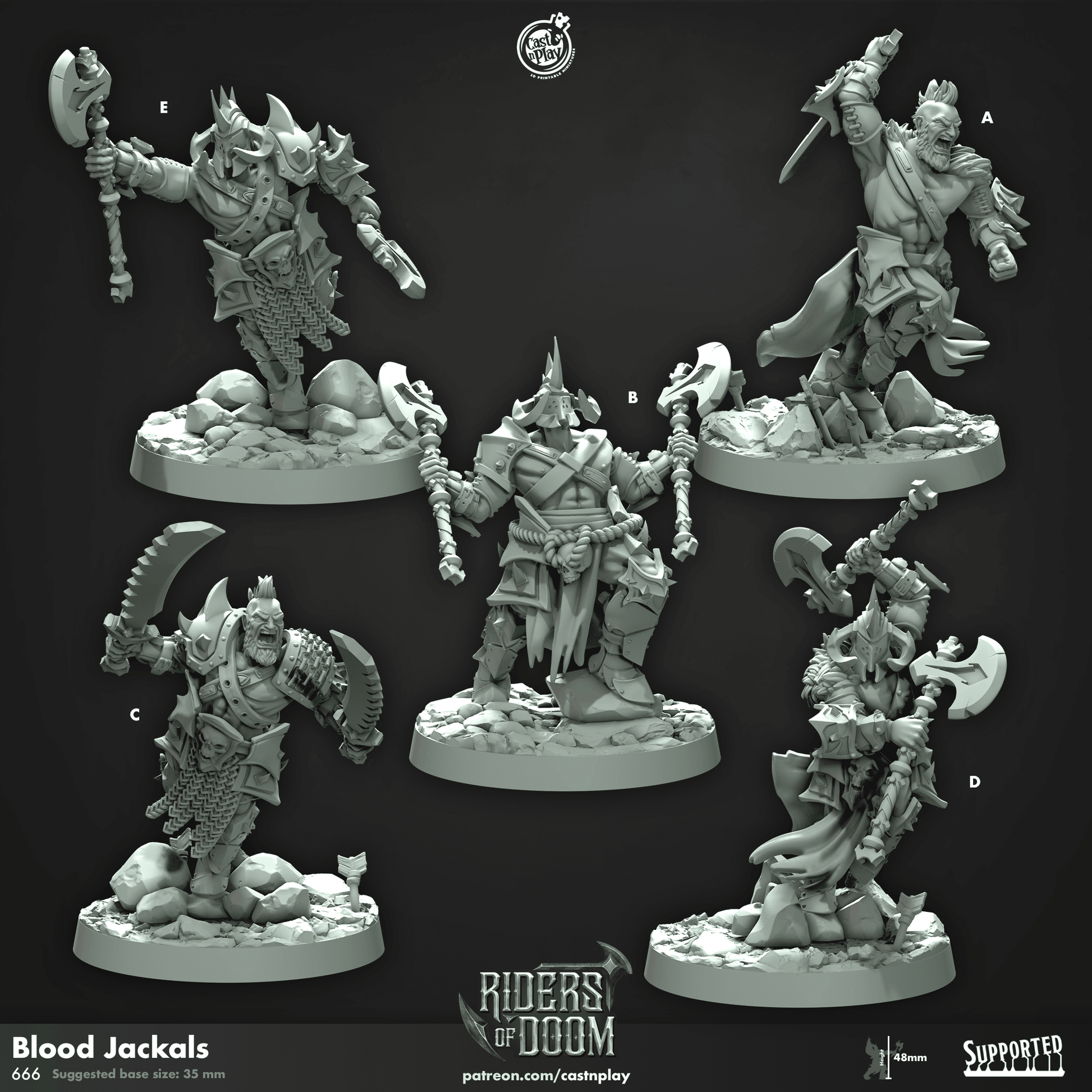 Riders of Doom by Cast N Play 3D Printed DnD Pathfinder Tabletop Resin Miniatures by Magical Mini Workshop