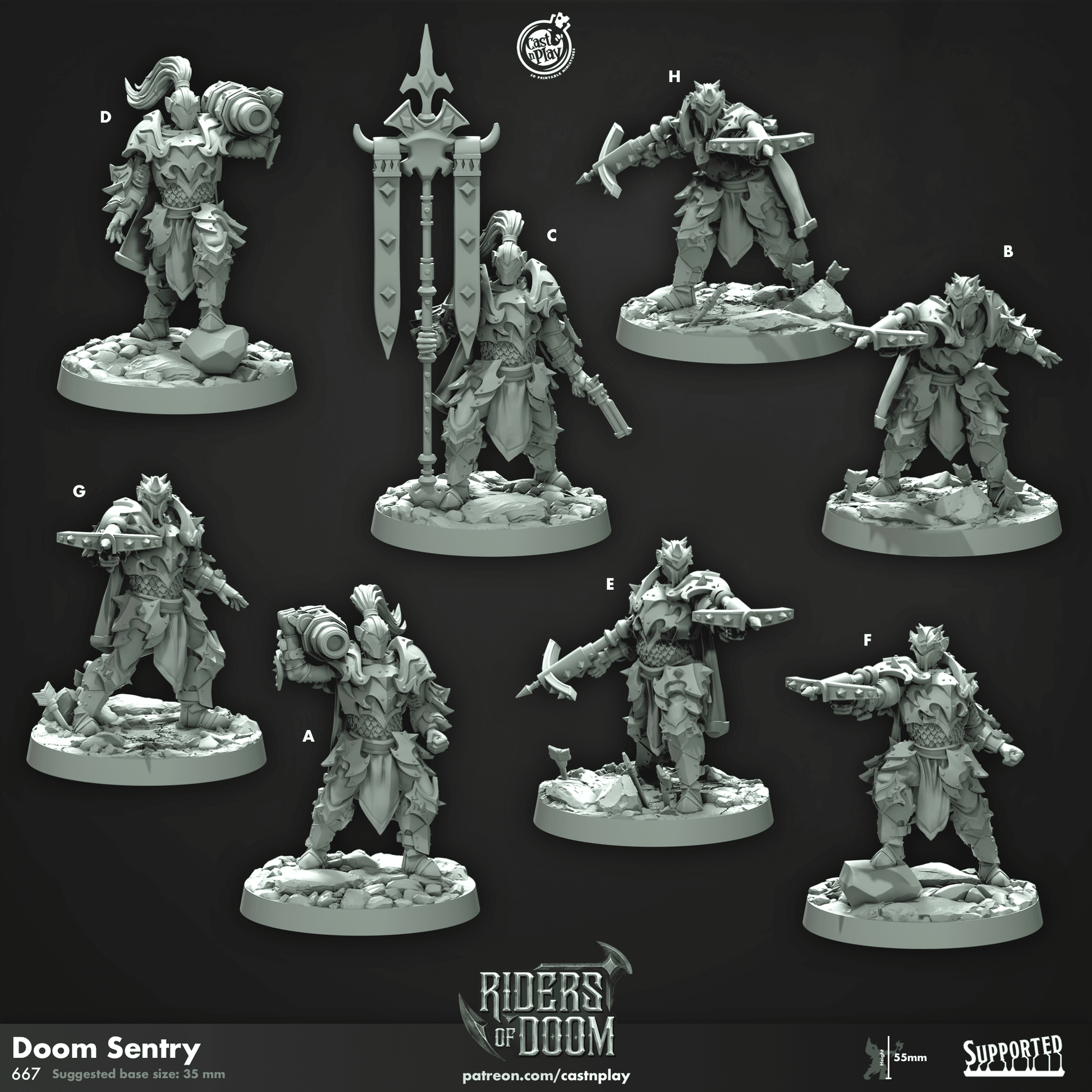 Riders of Doom by Cast N Play 3D Printed DnD Pathfinder Tabletop Resin Miniatures by Magical Mini Workshop