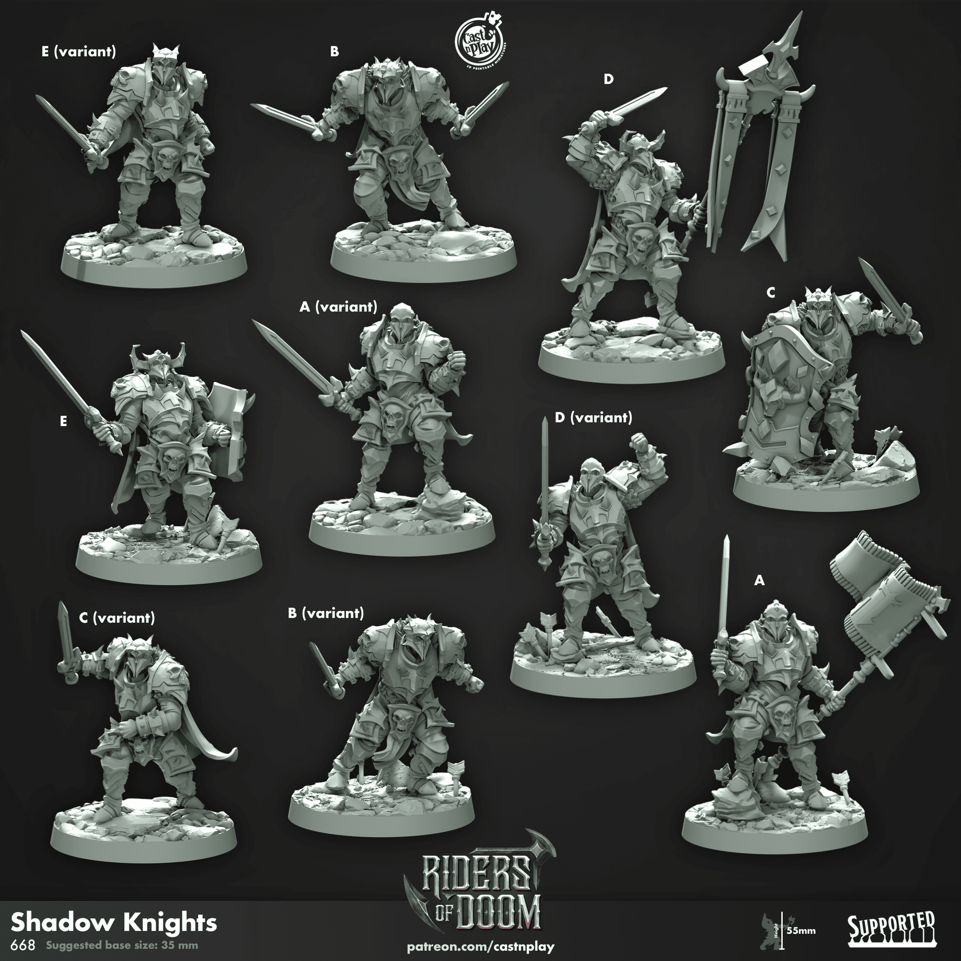 Riders of Doom by Cast N Play 3D Printed DnD Pathfinder Tabletop Resin Miniatures by Magical Mini Workshop