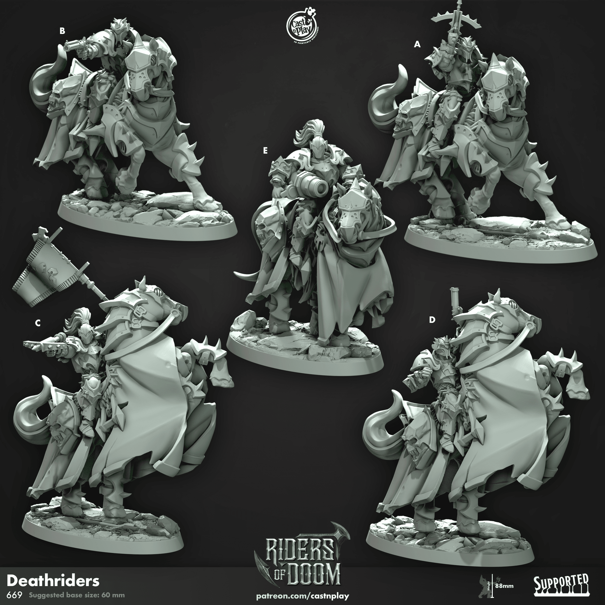 Riders of Doom by Cast N Play 3D Printed DnD Pathfinder Tabletop Resin Miniatures by Magical Mini Workshop