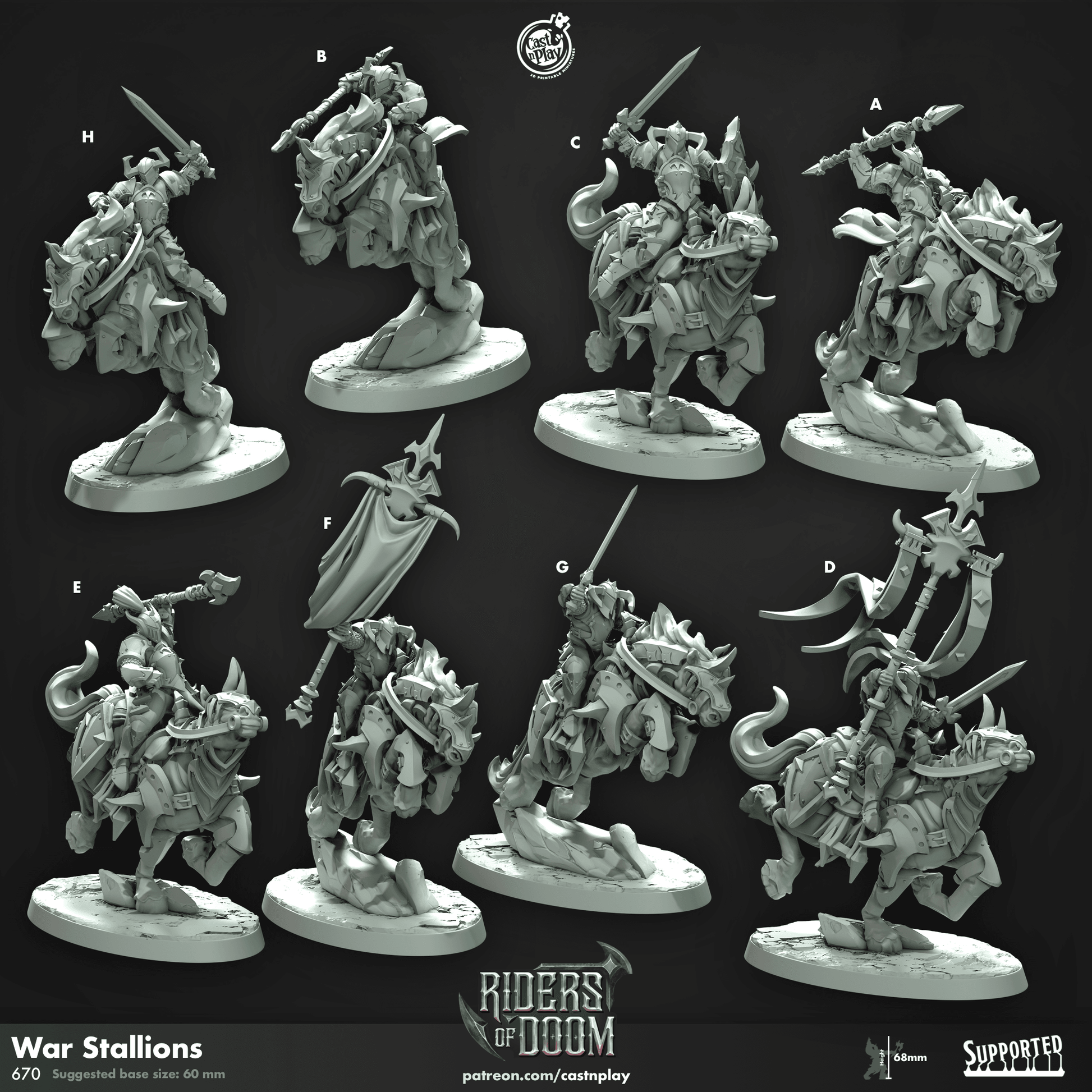 Riders of Doom by Cast N Play 3D Printed DnD Pathfinder Tabletop Resin Miniatures by Magical Mini Workshop