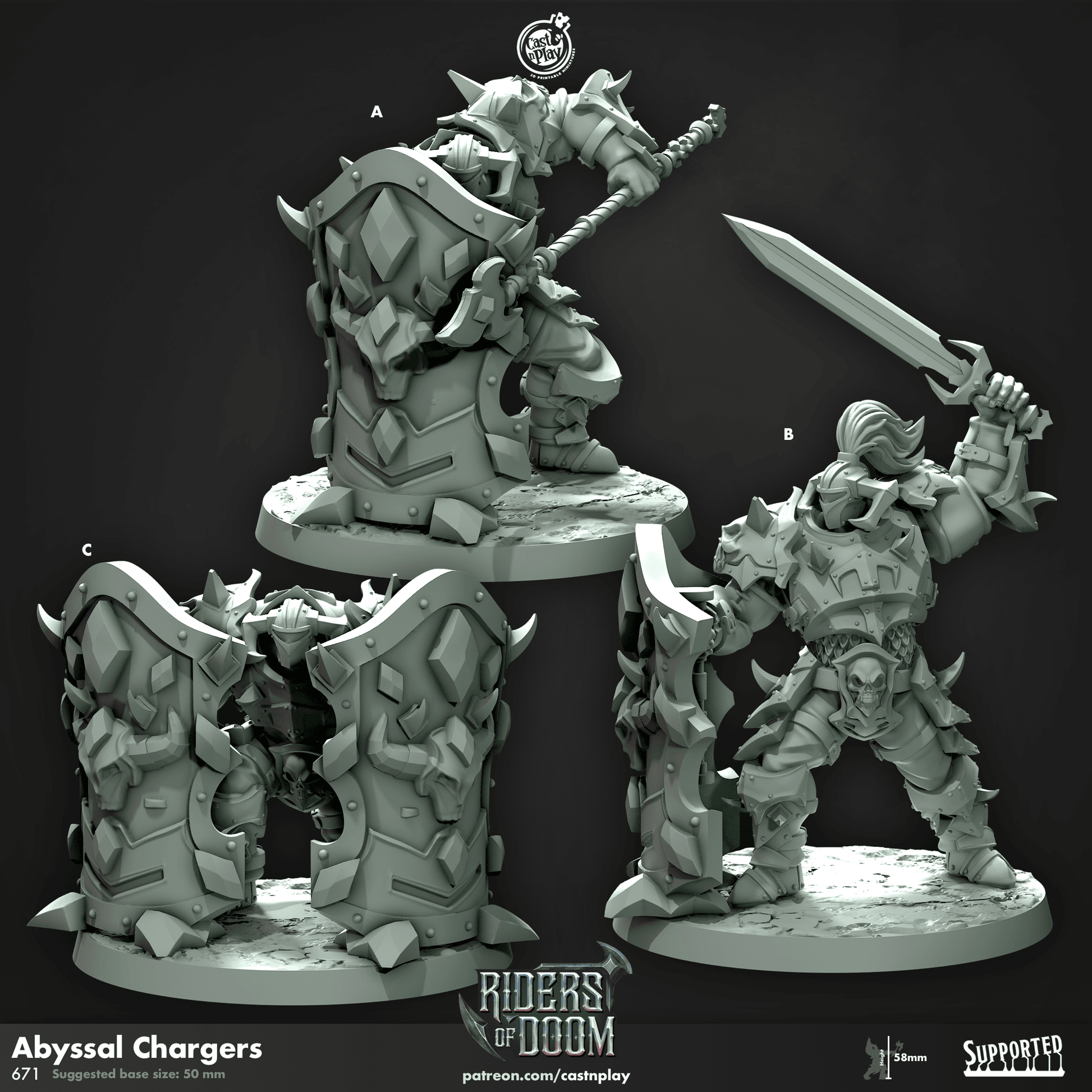 Riders of Doom by Cast N Play 3D Printed DnD Pathfinder Tabletop Resin Miniatures by Magical Mini Workshop
