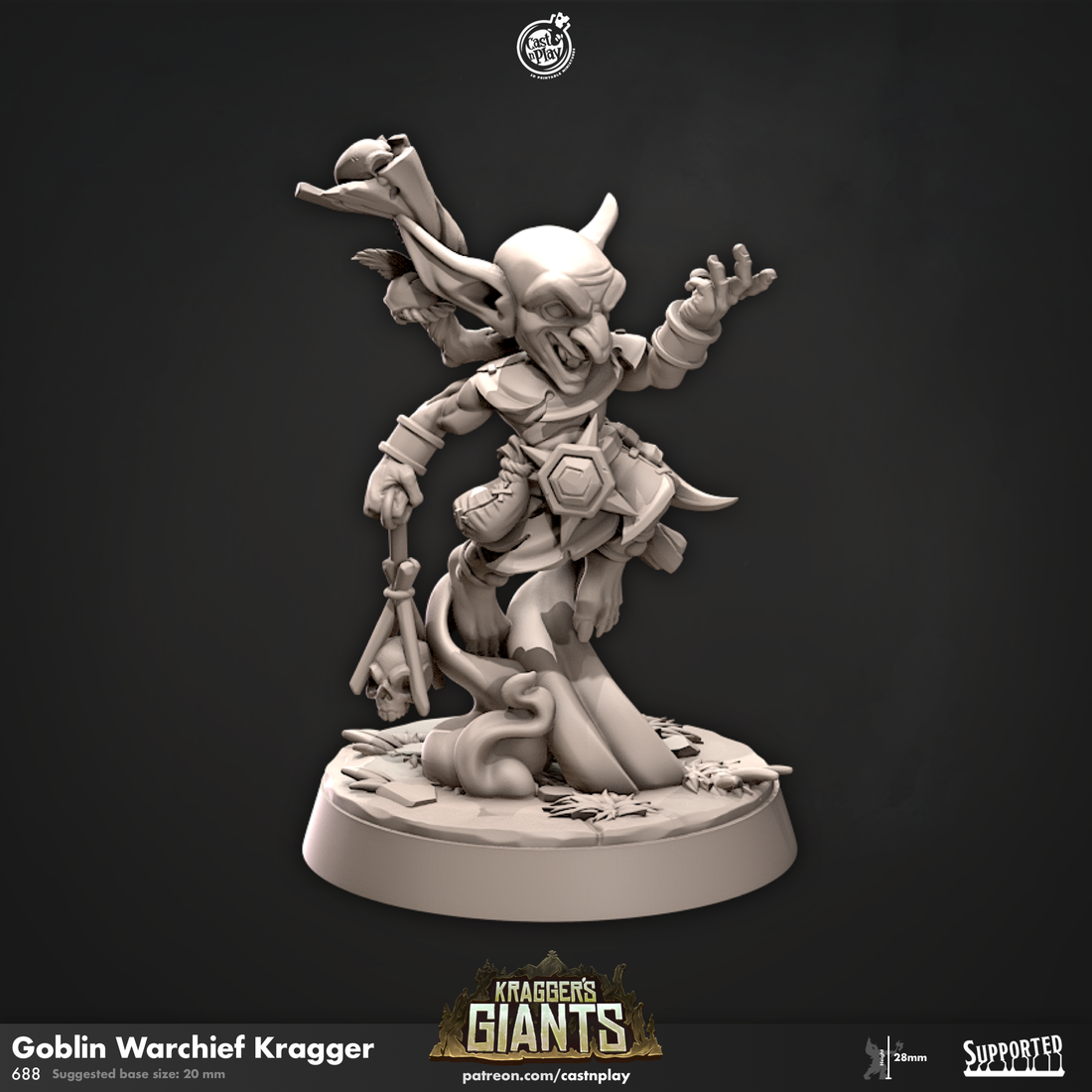Kragger's Giants by Cast N Play 3D Printed DnD Pathfinder Tabletop Resin Miniatures
