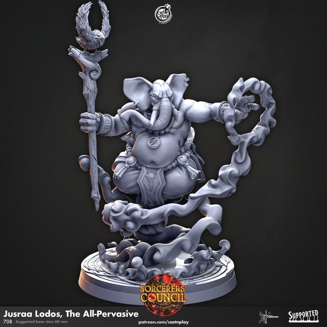 Sorcerer's Council by Cast N Play 3D Printed Magician Sorcerer Luxidon Fantasy Hight Quality Resin Miniatures