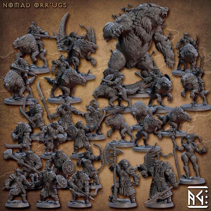 Nomad Orr'ugs by Artisan Guild 3D Printed DnD Pathfinder Minis by Magical Mini Workshop