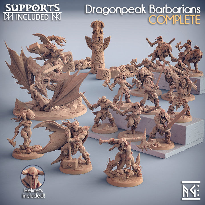 Dragonpeak Barbarians by Artisan Guild 3D Printed DnD Pathfinder Minis