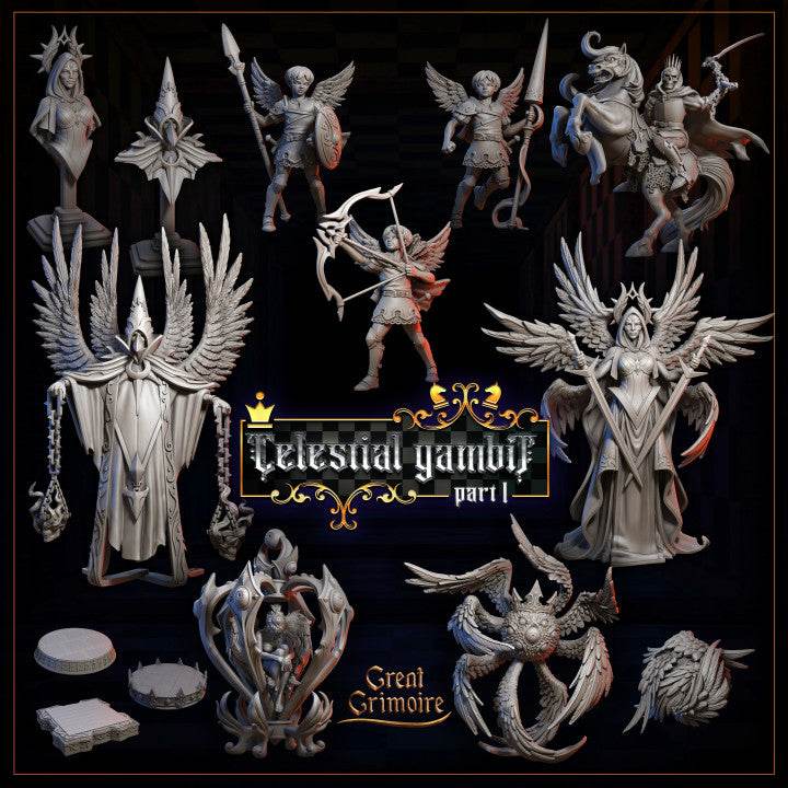 Celestial Gambit - Luminous Legion by Great Grimoire 3D Printed DnD Pathfinder Tabletop Resin Miniatures by Magical Mini Work
