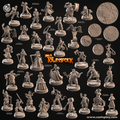 Townsfolk of Mennesker by Cast N Play 3D Printed DnD Pathfinder Tabletop Resin Miniatures by Magical Mini Workshop