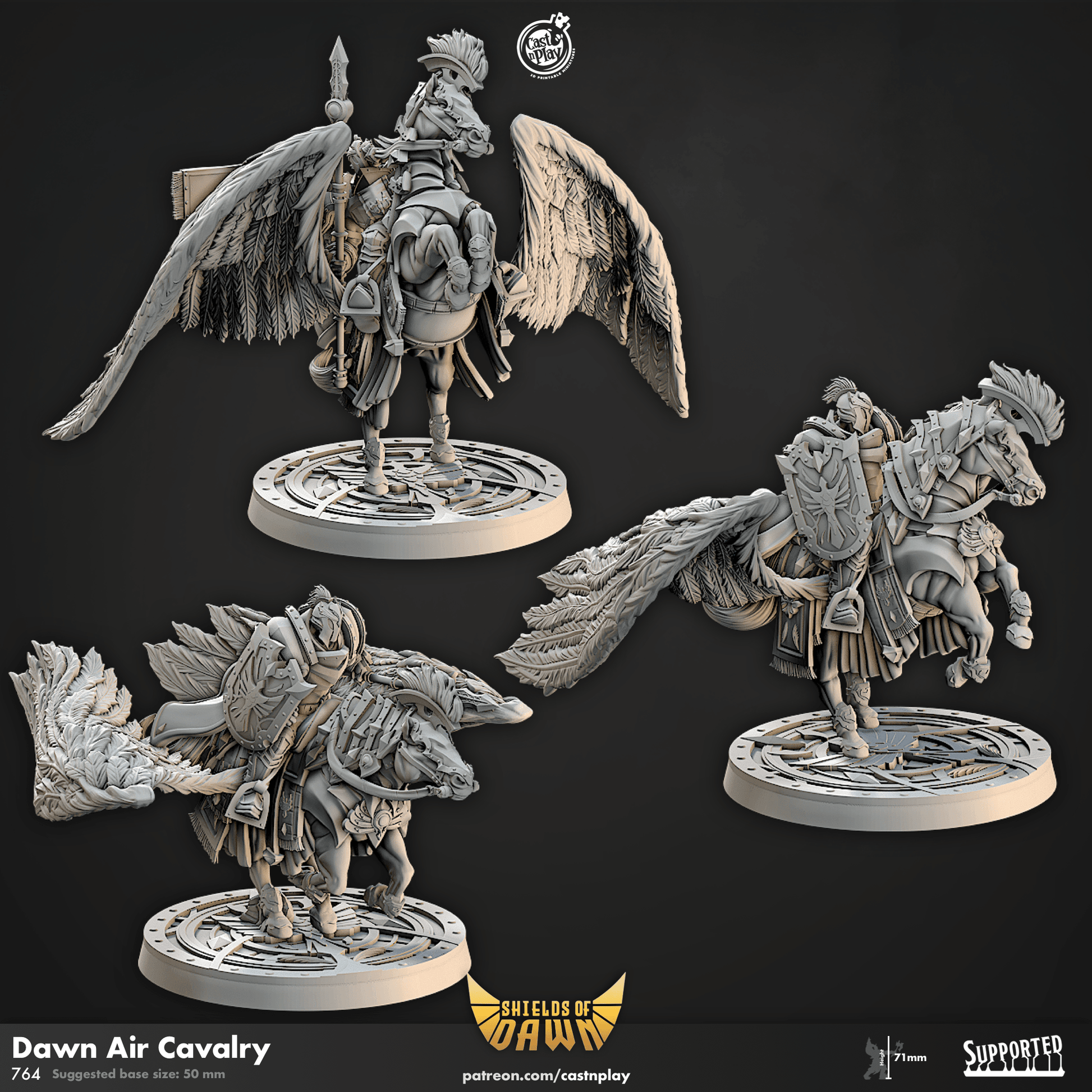 Shields of Dawn by Cast N Play 3D Printed DnD Pathfinder Tabletop Resin Miniatures by Magical Mini Workshop