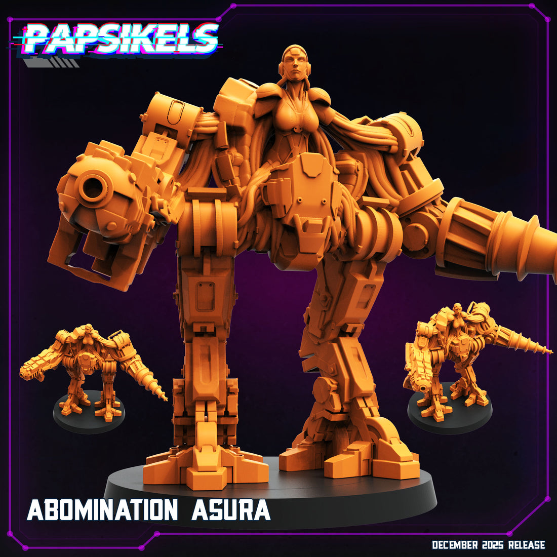 Cyberpunk December '25 by Papsikels Minaitures 3D Printed Sci-Fi Warhammer Mech Trooper Resin Miniatures