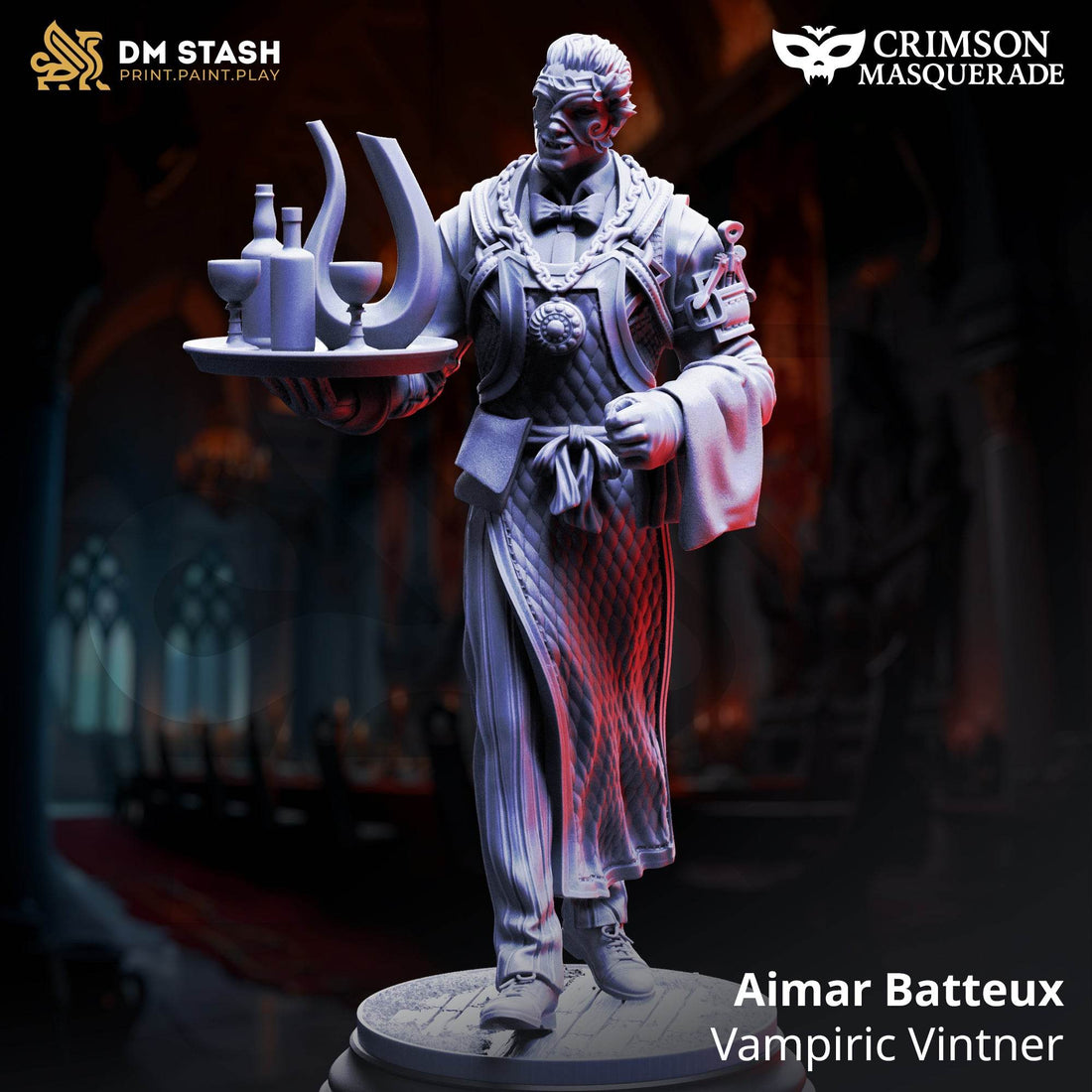 The Crimson Masquerade by DM Stash 3D Printed Vampire DnD Pathfinder Tabletop Resin Miniatures by Magical Mini Workshop