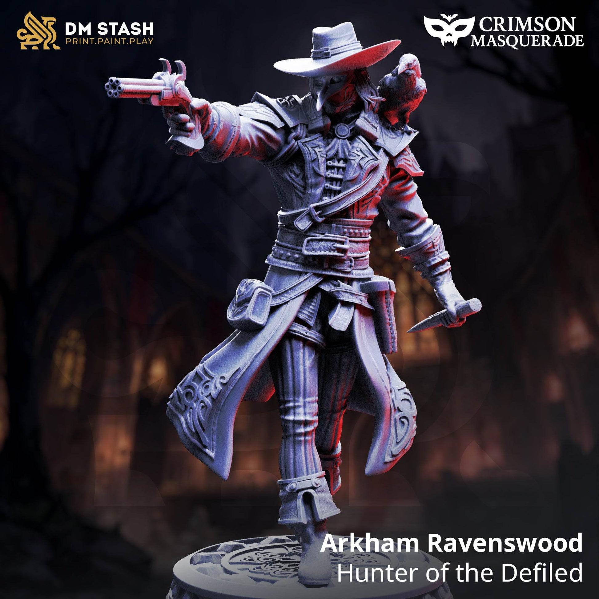 The Crimson Masquerade by DM Stash 3D Printed Vampire DnD Pathfinder Tabletop Resin Miniatures by Magical Mini Workshop