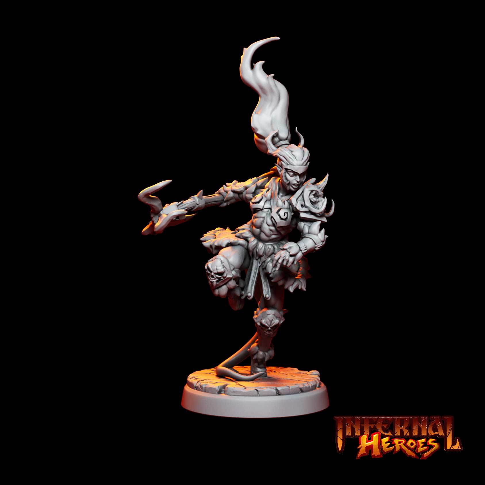 Infernal Heroes - 3D Printed DnD Pathfinder Tiefling Resin Miniatures by Magical Mini Workshop