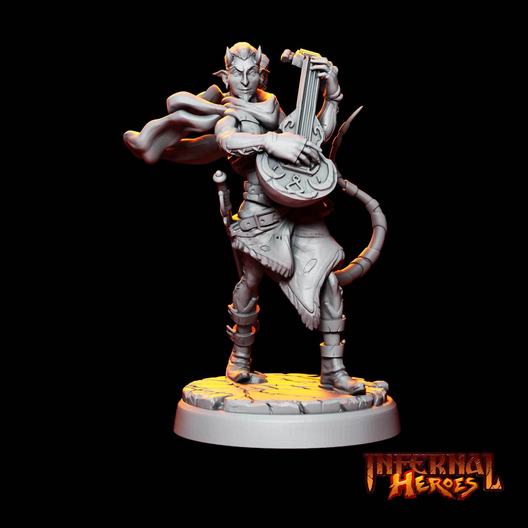 Infernal Heroes - 3D Printed DnD Pathfinder Tiefling Resin Miniatures by Magical Mini Workshop