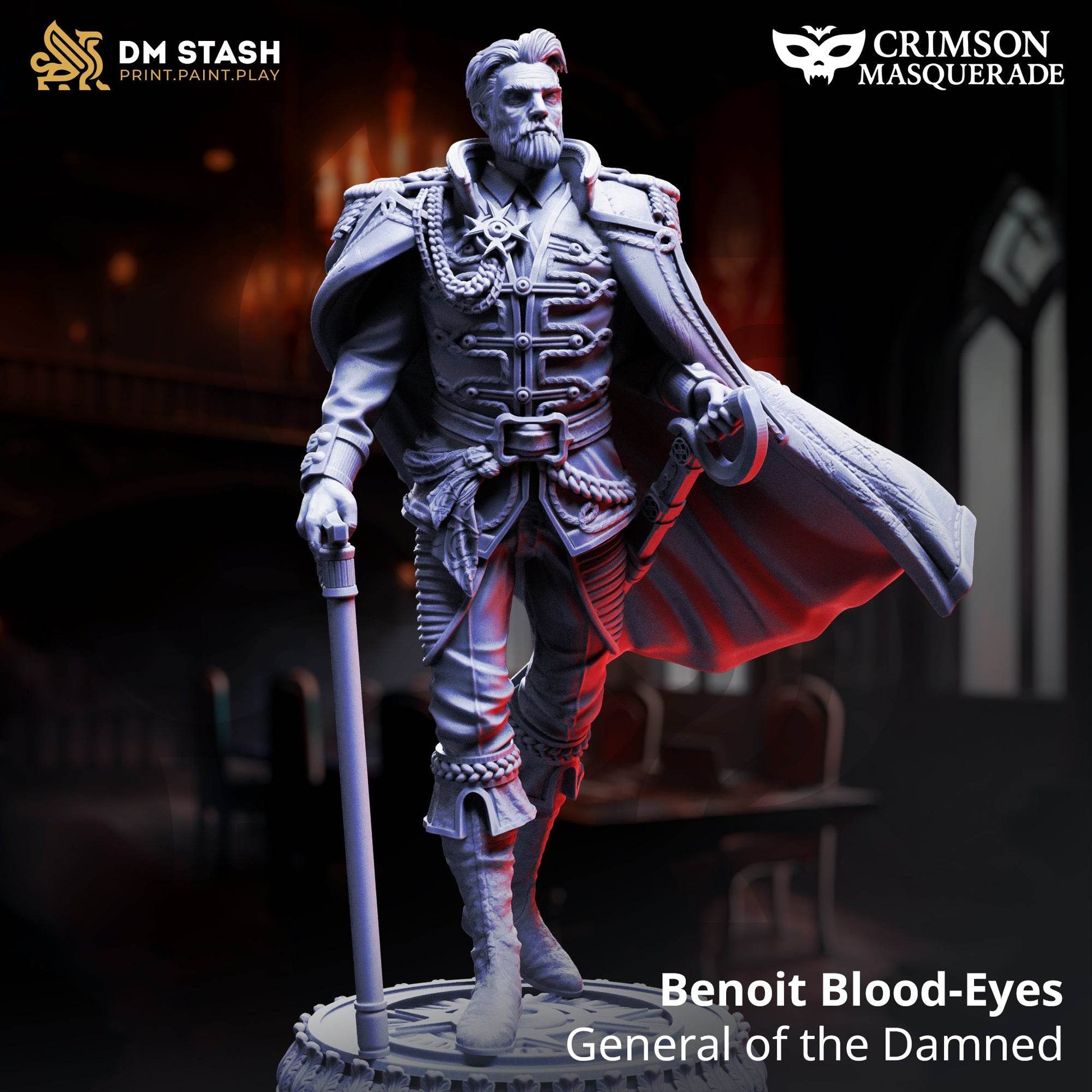 The Crimson Masquerade by DM Stash 3D Printed Vampire DnD Pathfinder Tabletop Resin Miniatures by Magical Mini Workshop