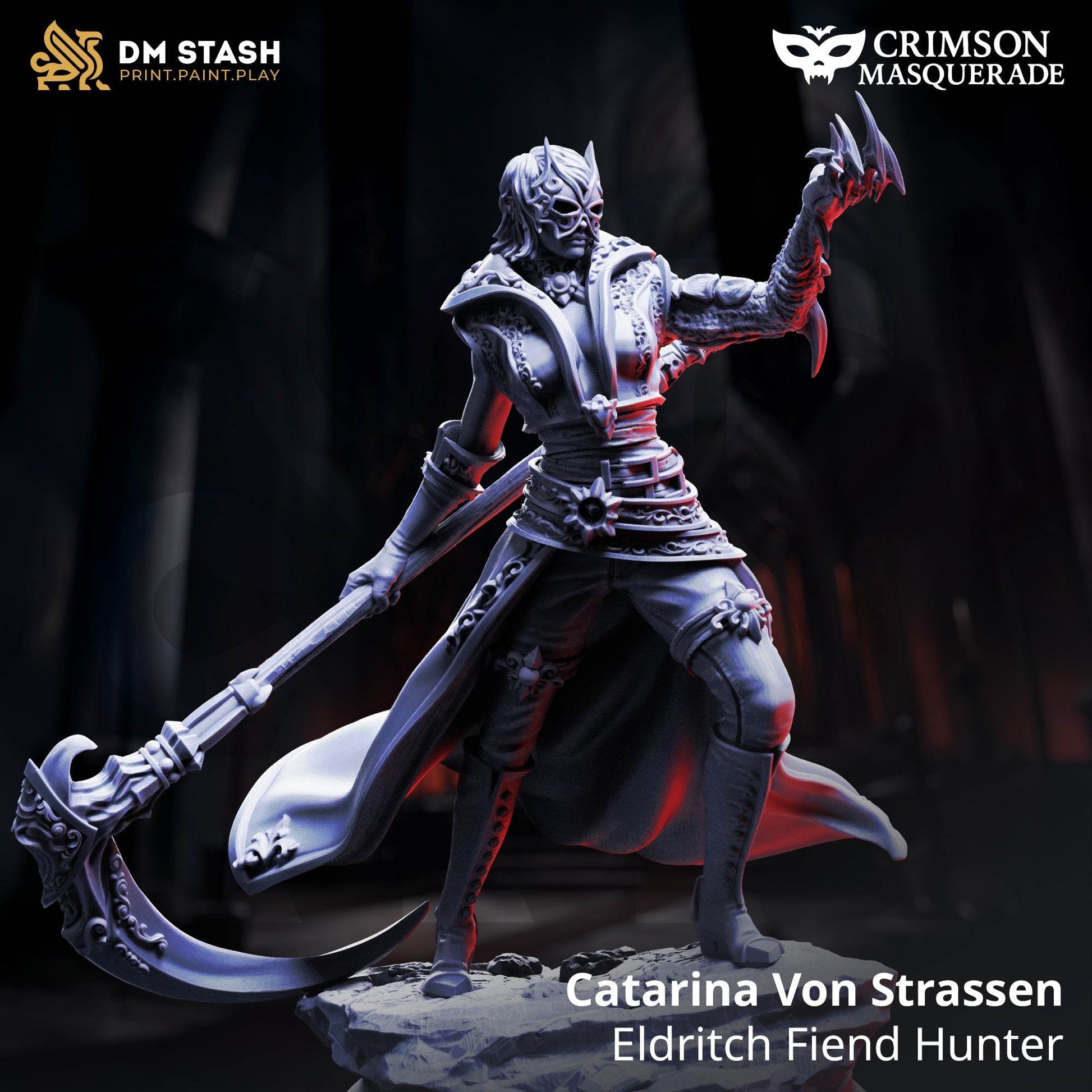 The Crimson Masquerade by DM Stash 3D Printed Vampire DnD Pathfinder Tabletop Resin Miniatures by Magical Mini Workshop