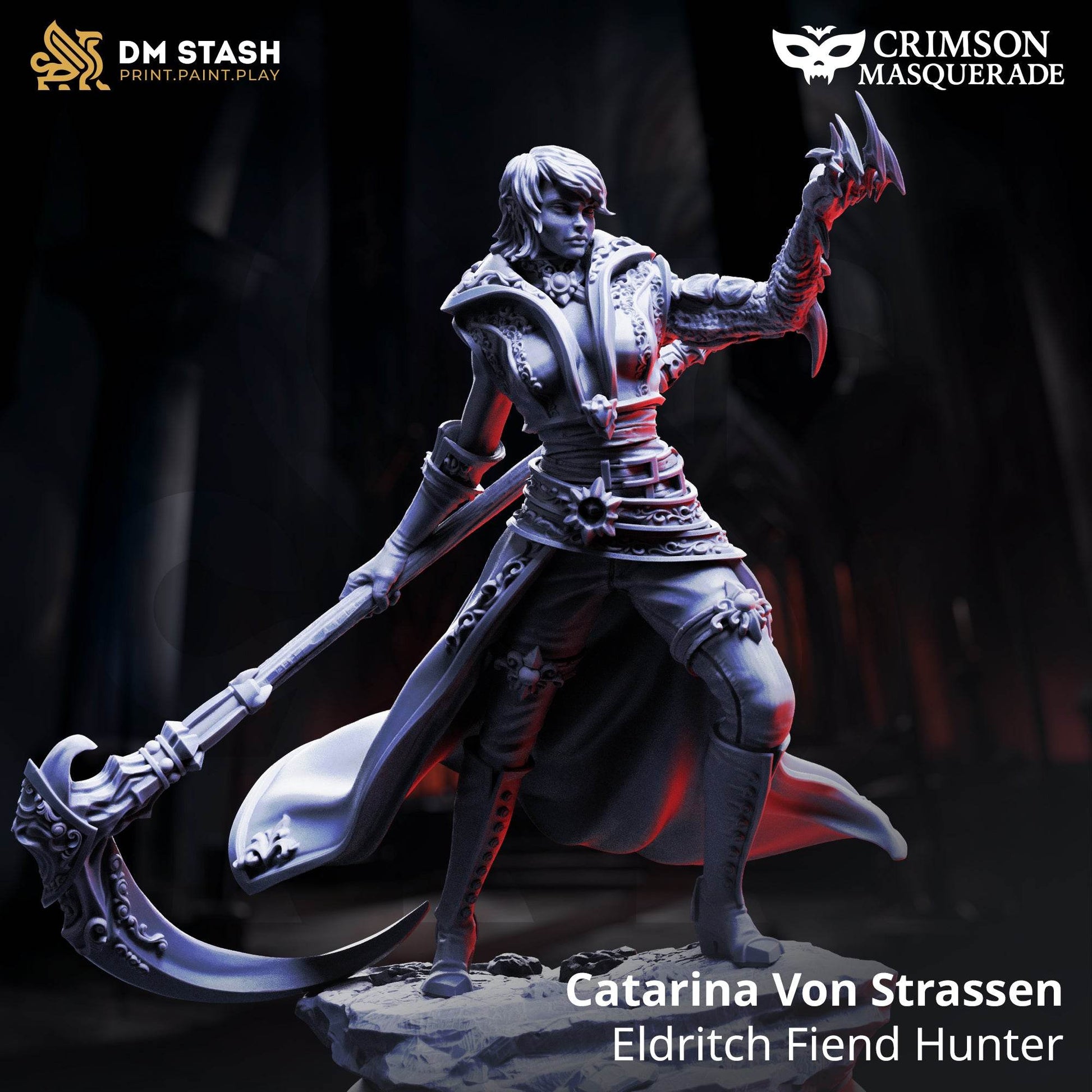 The Crimson Masquerade by DM Stash 3D Printed Vampire DnD Pathfinder Tabletop Resin Miniatures by Magical Mini Workshop