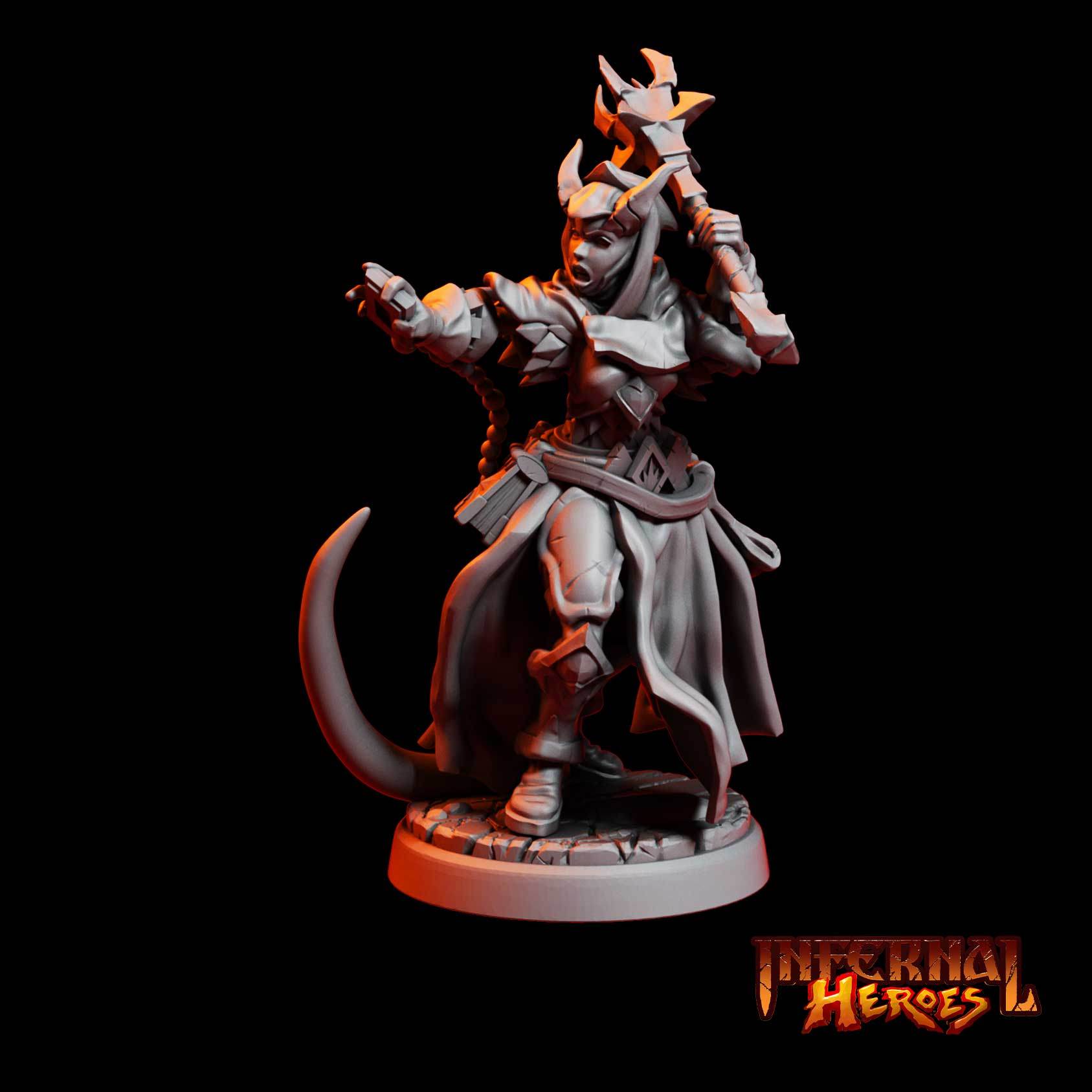 Infernal Heroes - 3D Printed DnD Pathfinder Tiefling Resin Miniatures by Magical Mini Workshop