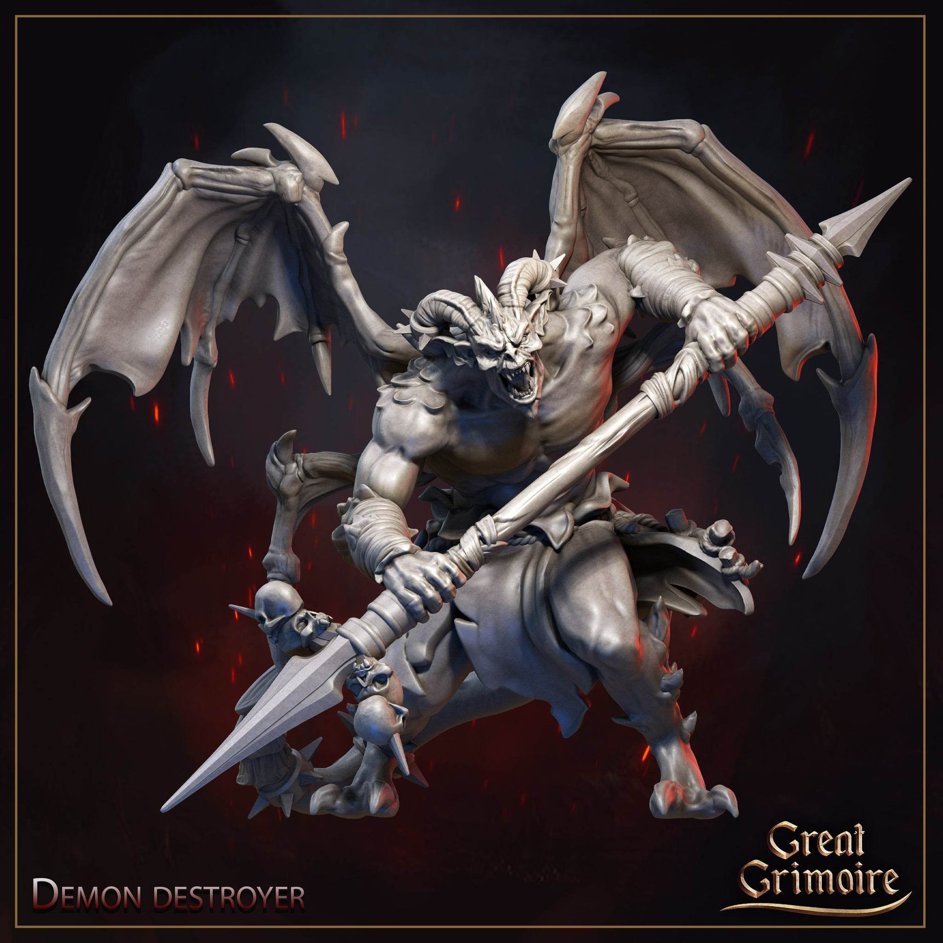 Burning Chaos by Great Grimoire 3D Printed DnD Pathfinder Tabletop Resin Miniatures by Magical Mini Workshop