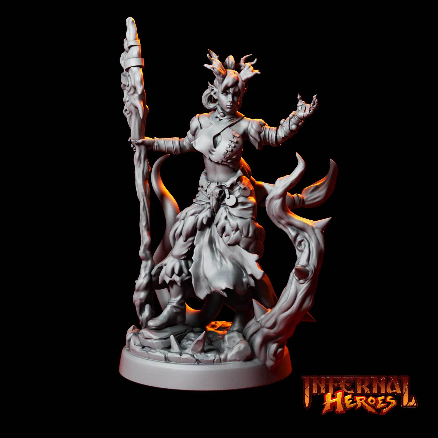 Infernal Heroes - 3D Printed DnD Pathfinder Tiefling Resin Miniatures by Magical Mini Workshop