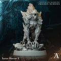 Statue of a creature labeled 'Icetor Horror 2' from Frostburn Horrors Frozen Echoes series by A Games.Frostburn Horrors Archvillain Games resin miniature unpainted