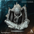 Frostburn Horrors Frozen Echoes Psychophage 3 figurine with dark background.Frostburn Horrors Archvillain Games resin miniature unpainted