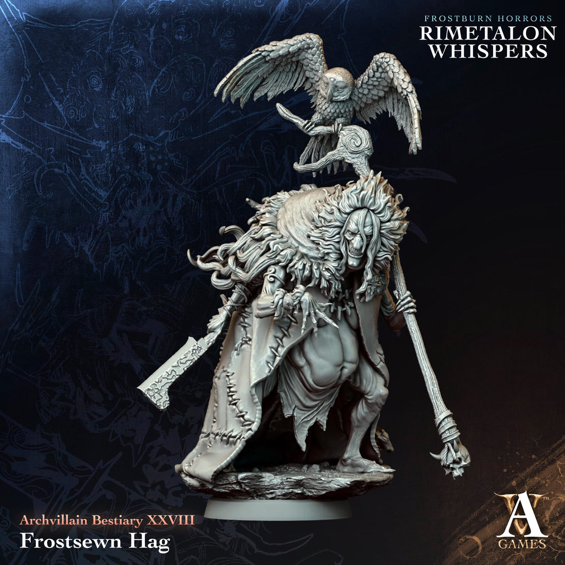 Frostburn Horrors - Rimetalon Whispers by Archvillain Games 3D Printed Giant Warrior Barbarian Resin Miniatures