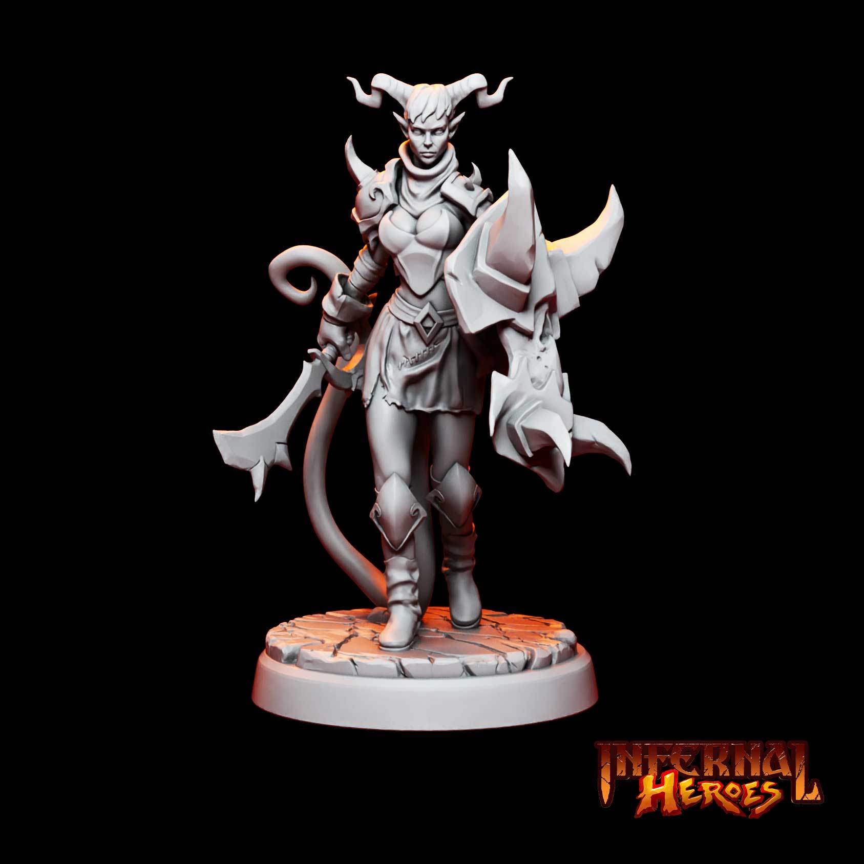 Infernal Heroes - 3D Printed DnD Pathfinder Tiefling Resin Miniatures by Magical Mini Workshop