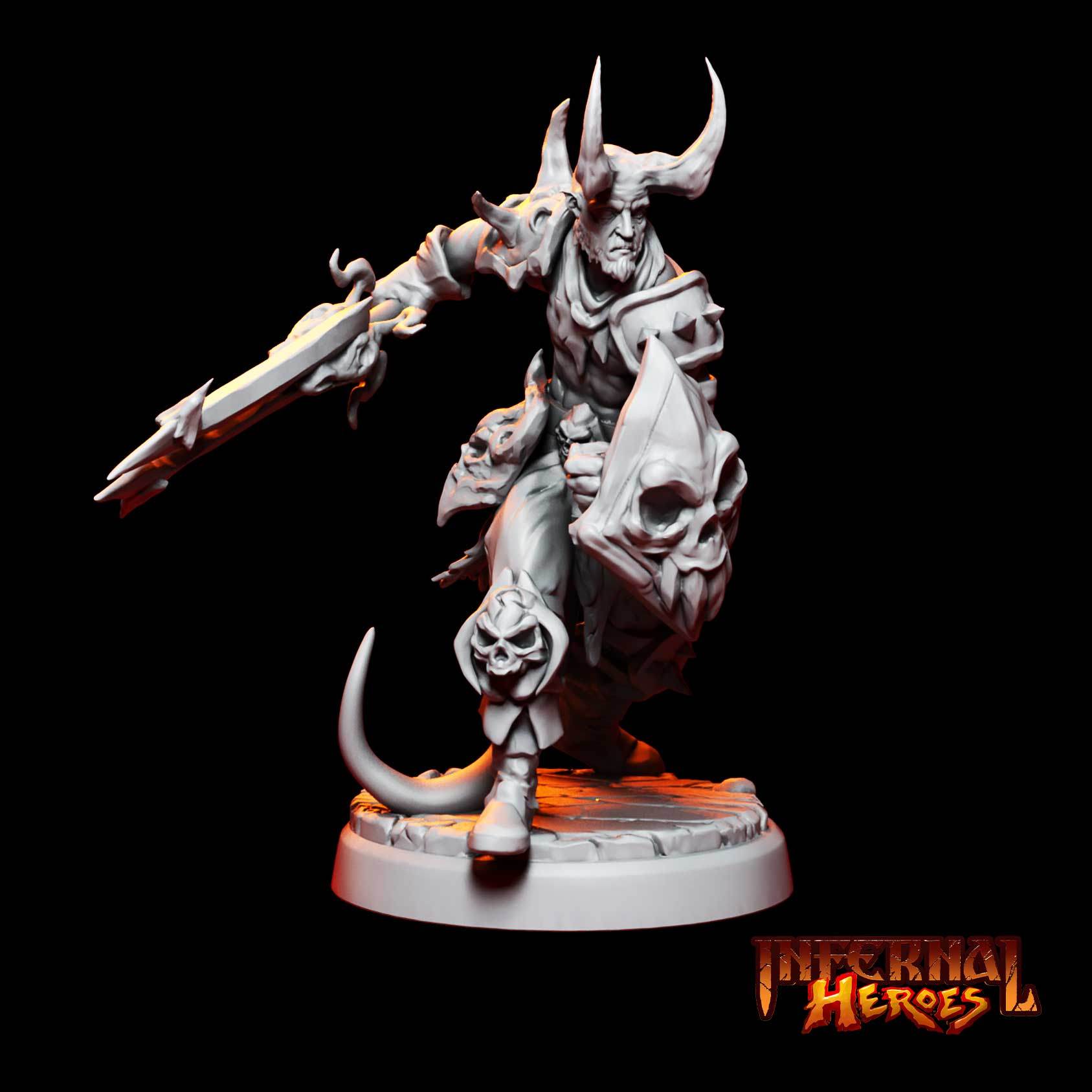Infernal Heroes - 3D Printed DnD Pathfinder Tiefling Resin Miniatures by Magical Mini Workshop