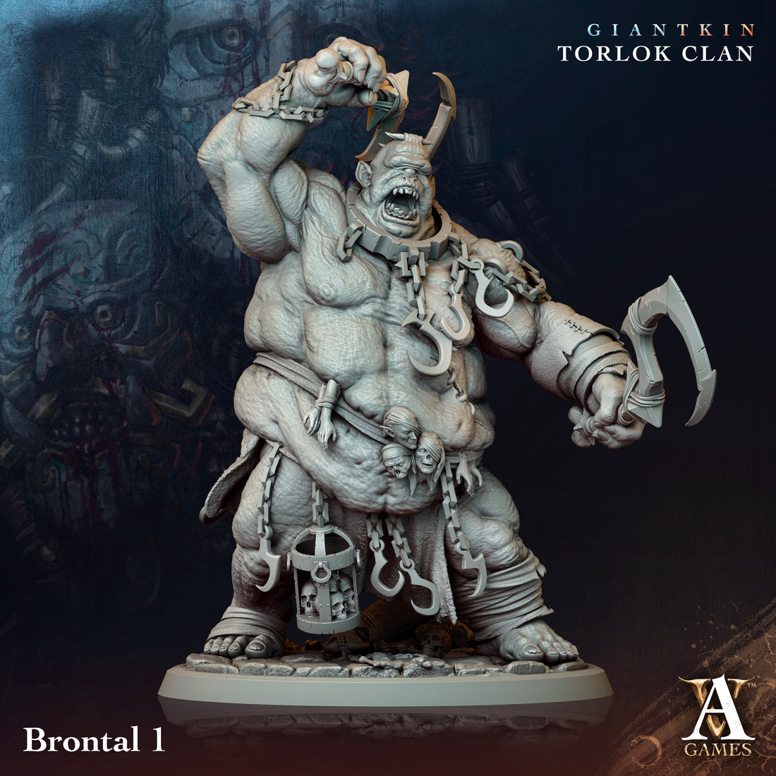 Giantkin - Torlok Clan by Archvillain Games 3D Printed DnD Pathfinder Tabletop Resin Miniatures