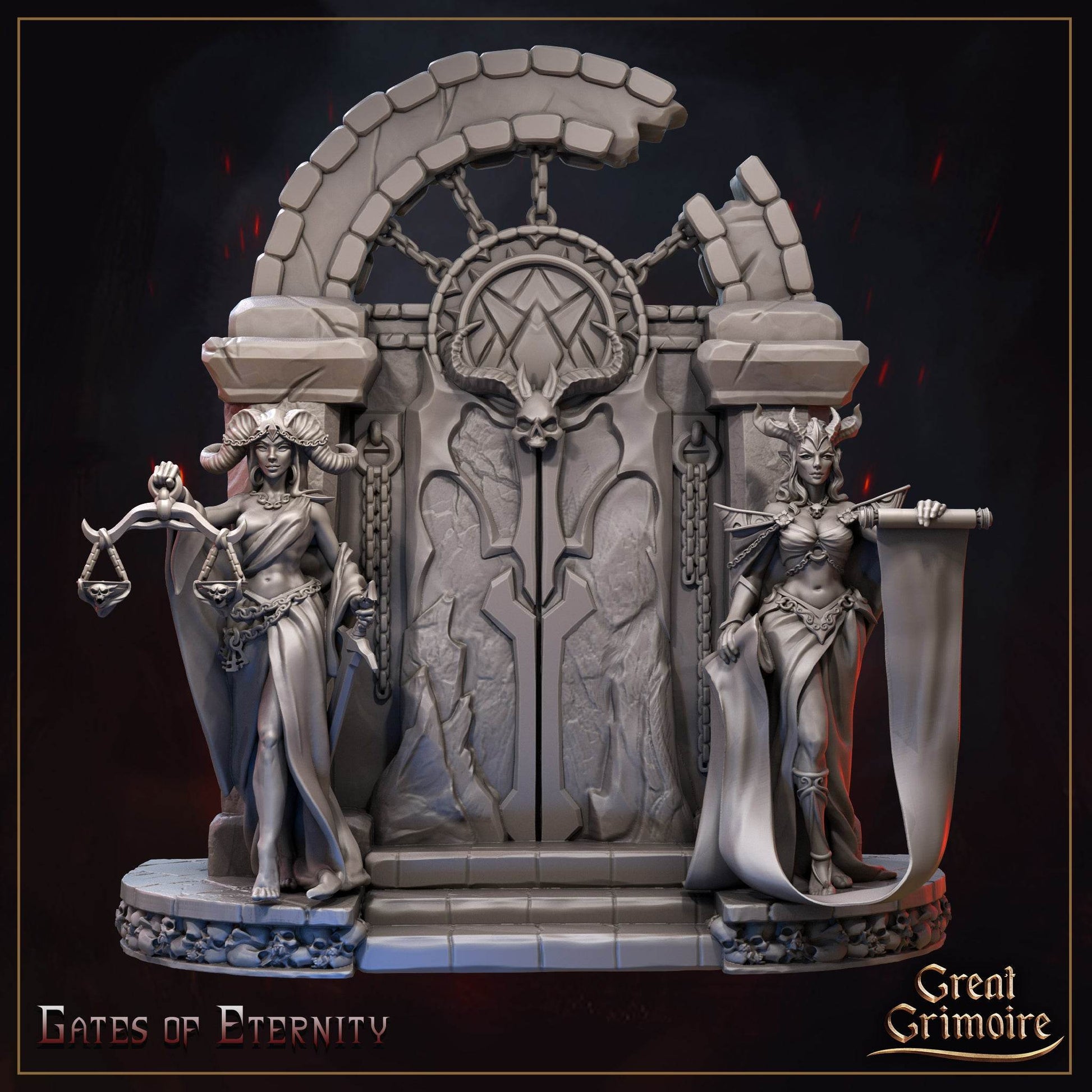 Burning Chaos by Great Grimoire 3D Printed DnD Pathfinder Tabletop Resin Miniatures by Magical Mini Workshop
