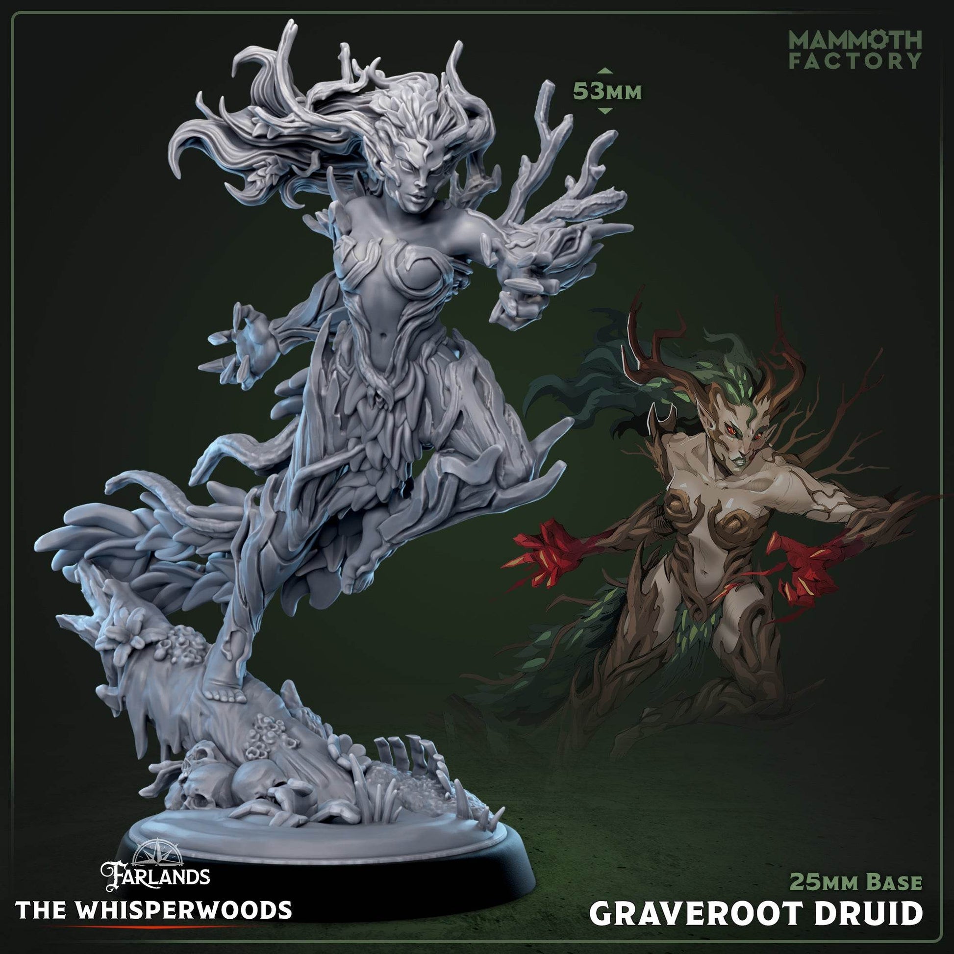 Whisperwood by Mammoth Factory 3D Printed DnD Pathfinder Tabletop Resin Miniatures by Magical Mini Workshop