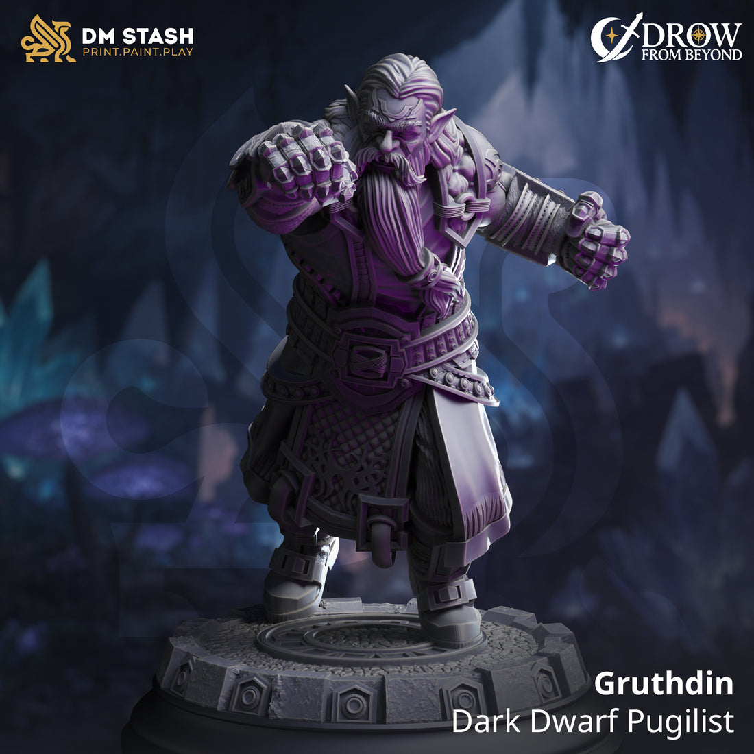 Drow from Beyond by DM Stash 3D Printed DnD Pathfinder Tabletop Resin Miniatures