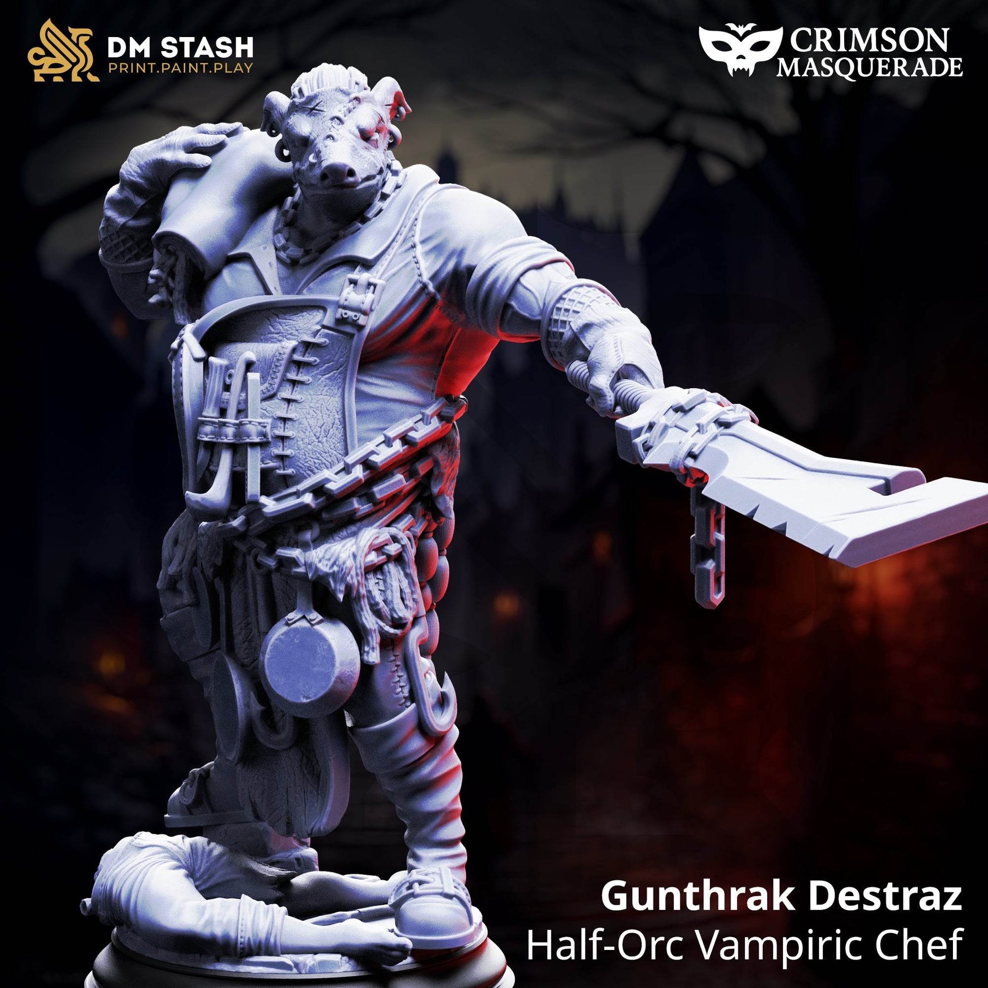The Crimson Masquerade by DM Stash 3D Printed Vampire DnD Pathfinder Tabletop Resin Miniatures by Magical Mini Workshop