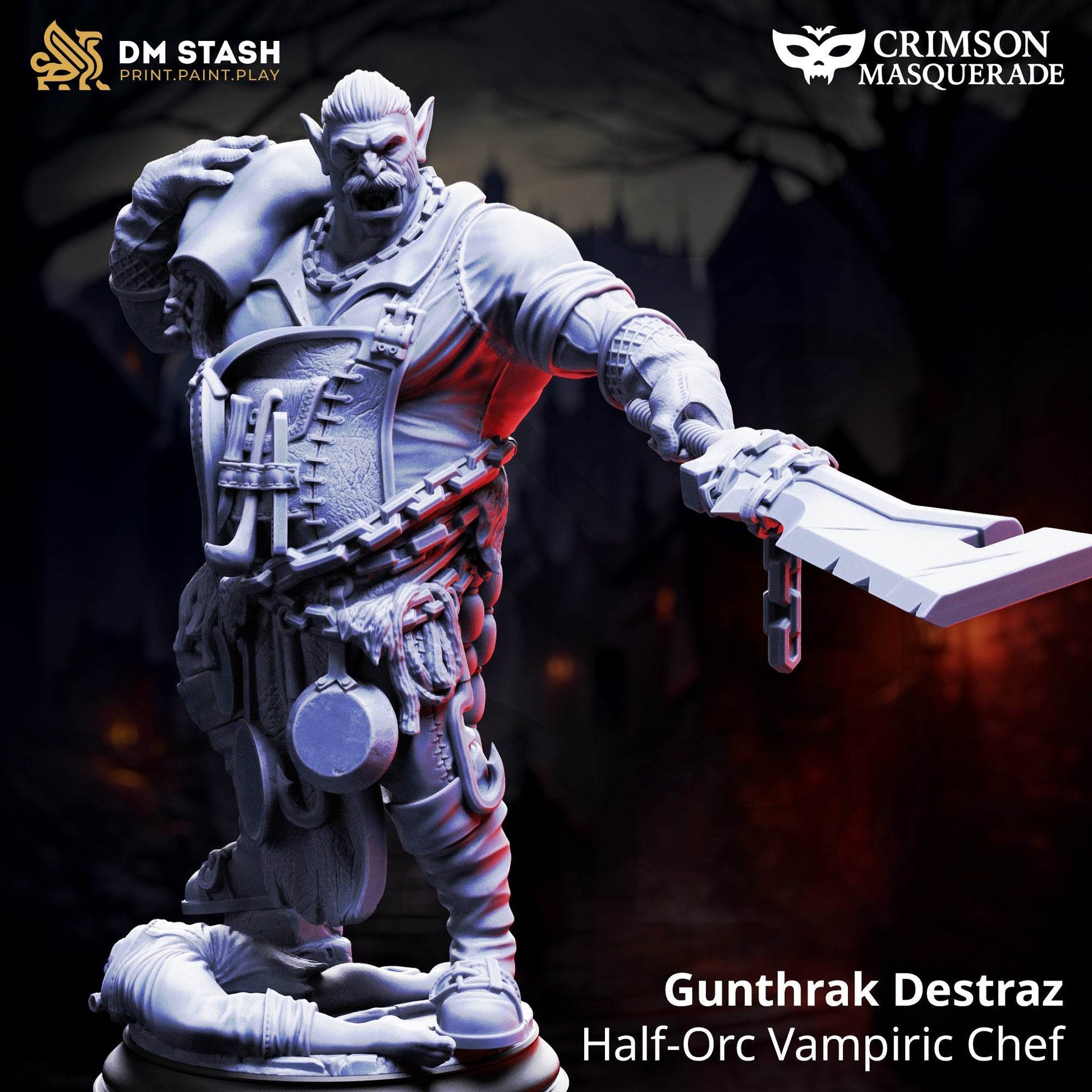 The Crimson Masquerade by DM Stash 3D Printed Vampire DnD Pathfinder Tabletop Resin Miniatures by Magical Mini Workshop