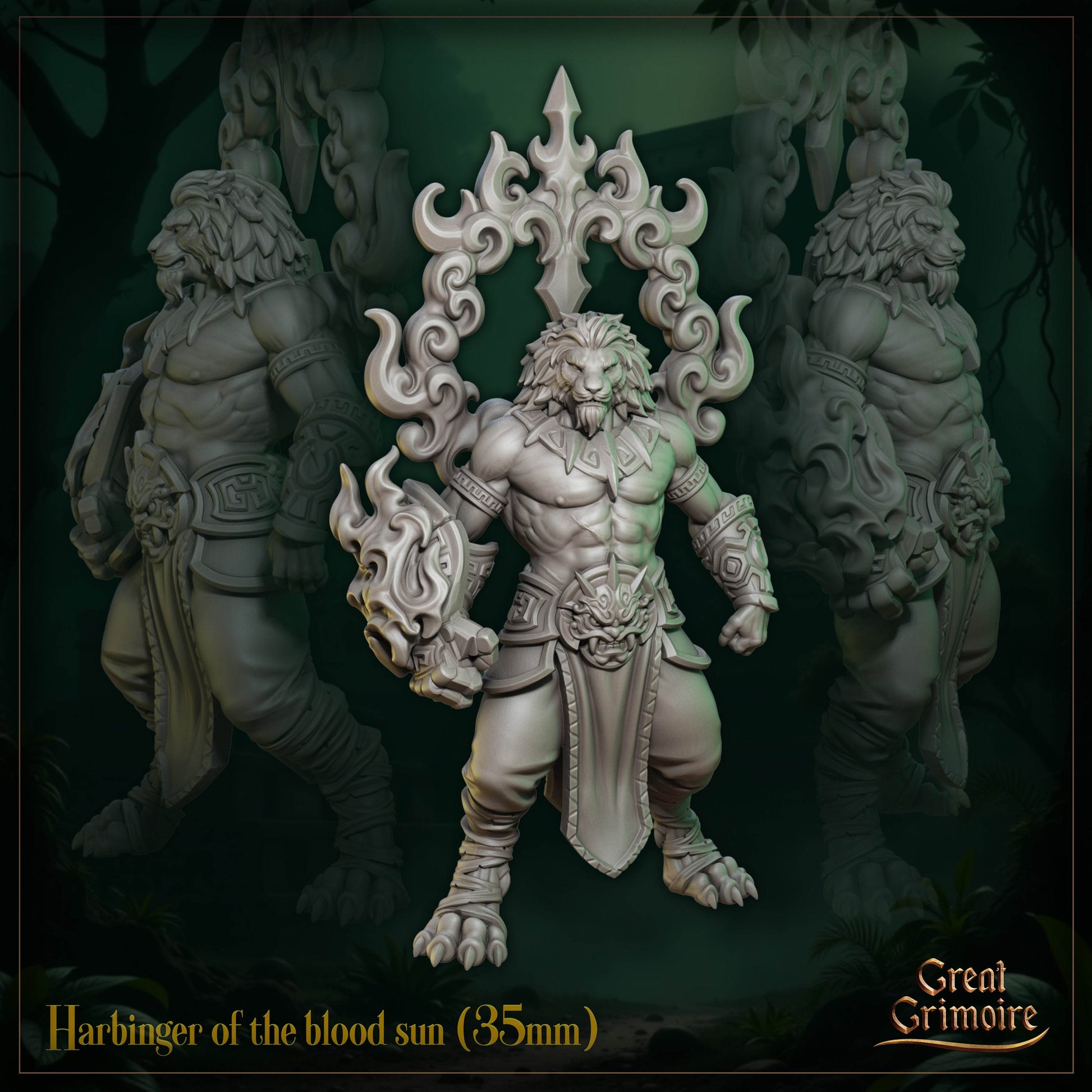 The Last Roar of the Beast by Great Grimoire 3D Printed Beastman DnD Pathfinder Tabletop Resin Miniatures by Magical Mini Wor