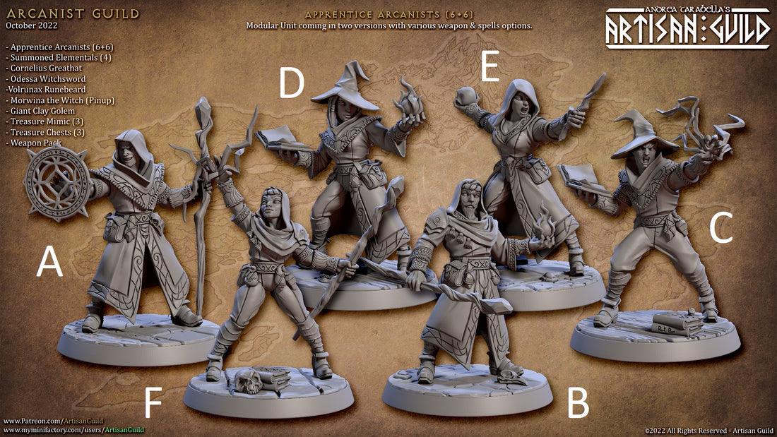 Arcanist Guild by Artisan Guild 3D Printed DnD Pathfinder Minis