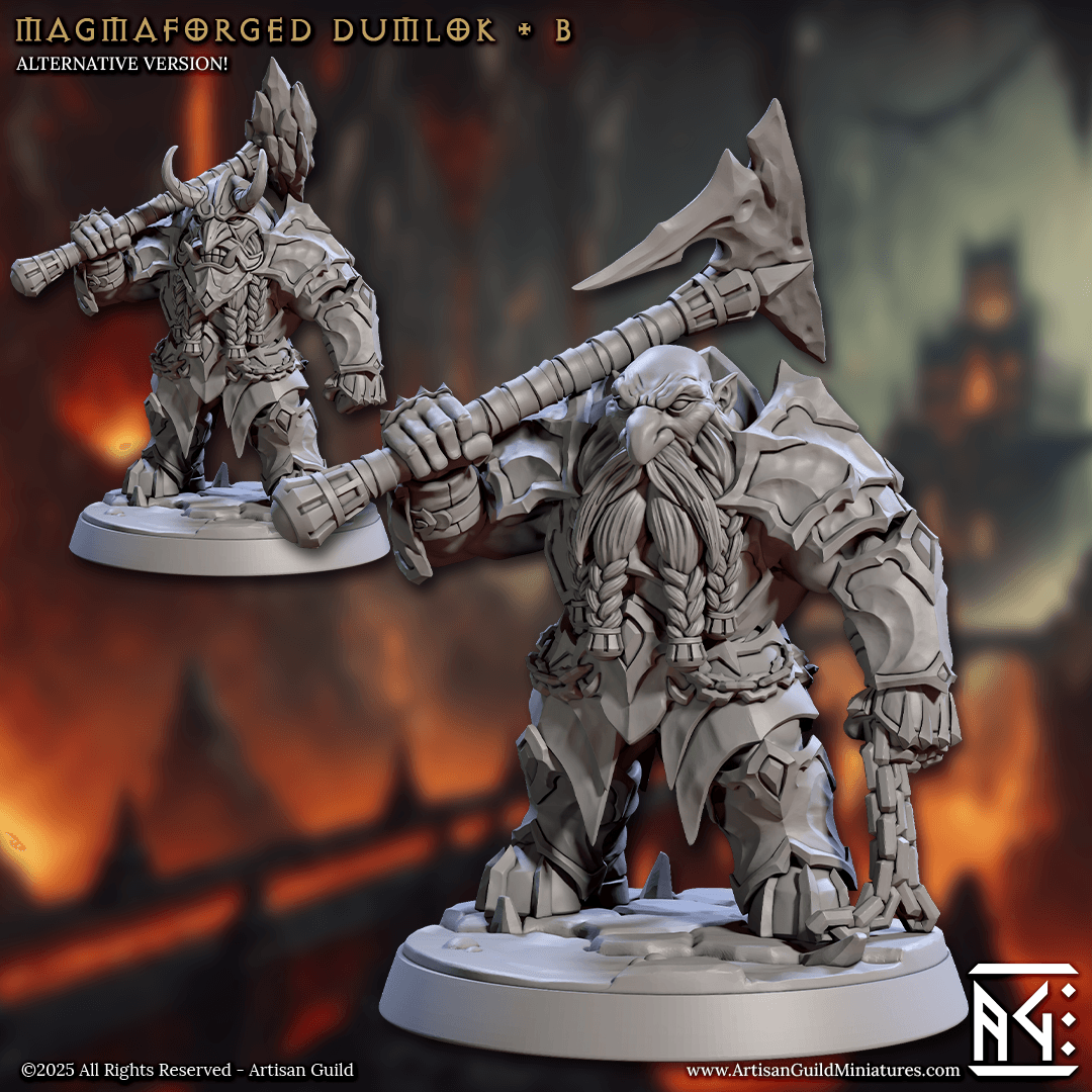Magmaforged Dwarves by Artisan Guild 3D Printed DnD Pathfinder Minis by Magical Mini Workshop