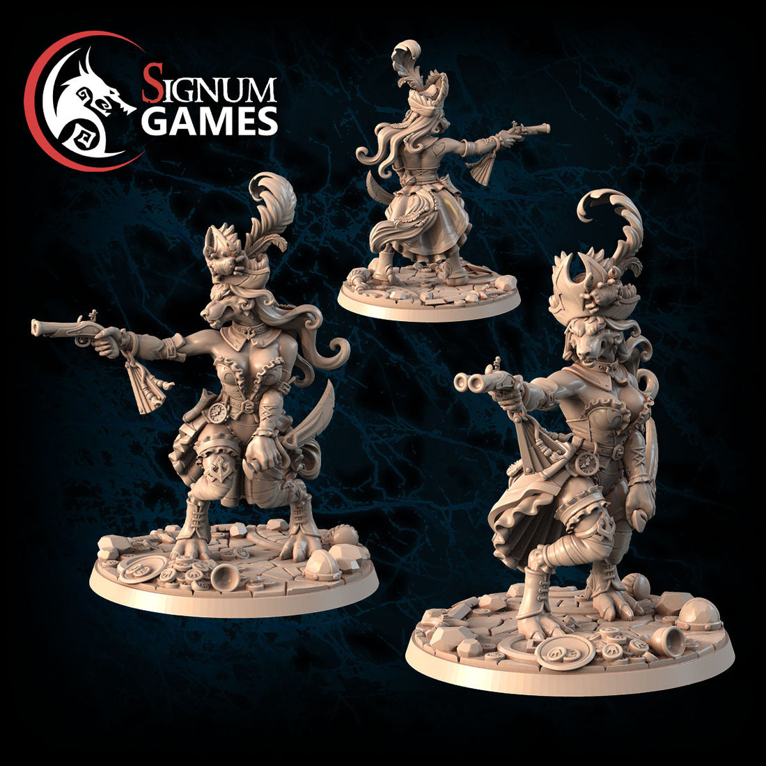 Wolfen-Corsairs of the Hansa by Signum Games 3D Printed Wolfen Pirate High Quality Resin Miniatures