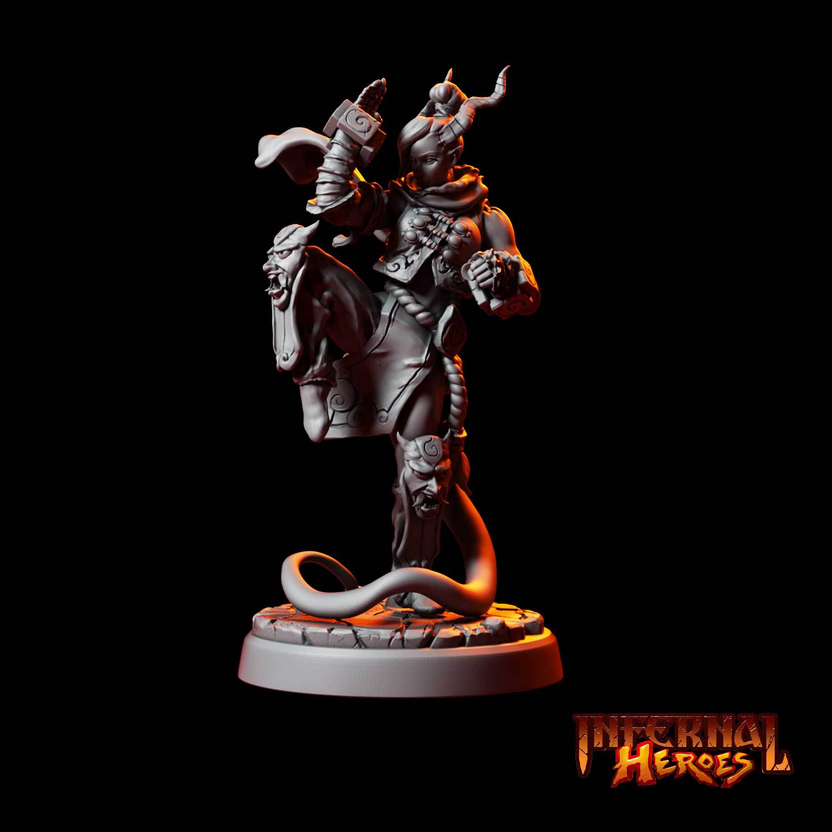Infernal Heroes - 3D Printed DnD Pathfinder Tiefling Resin Miniatures by Magical Mini Workshop
