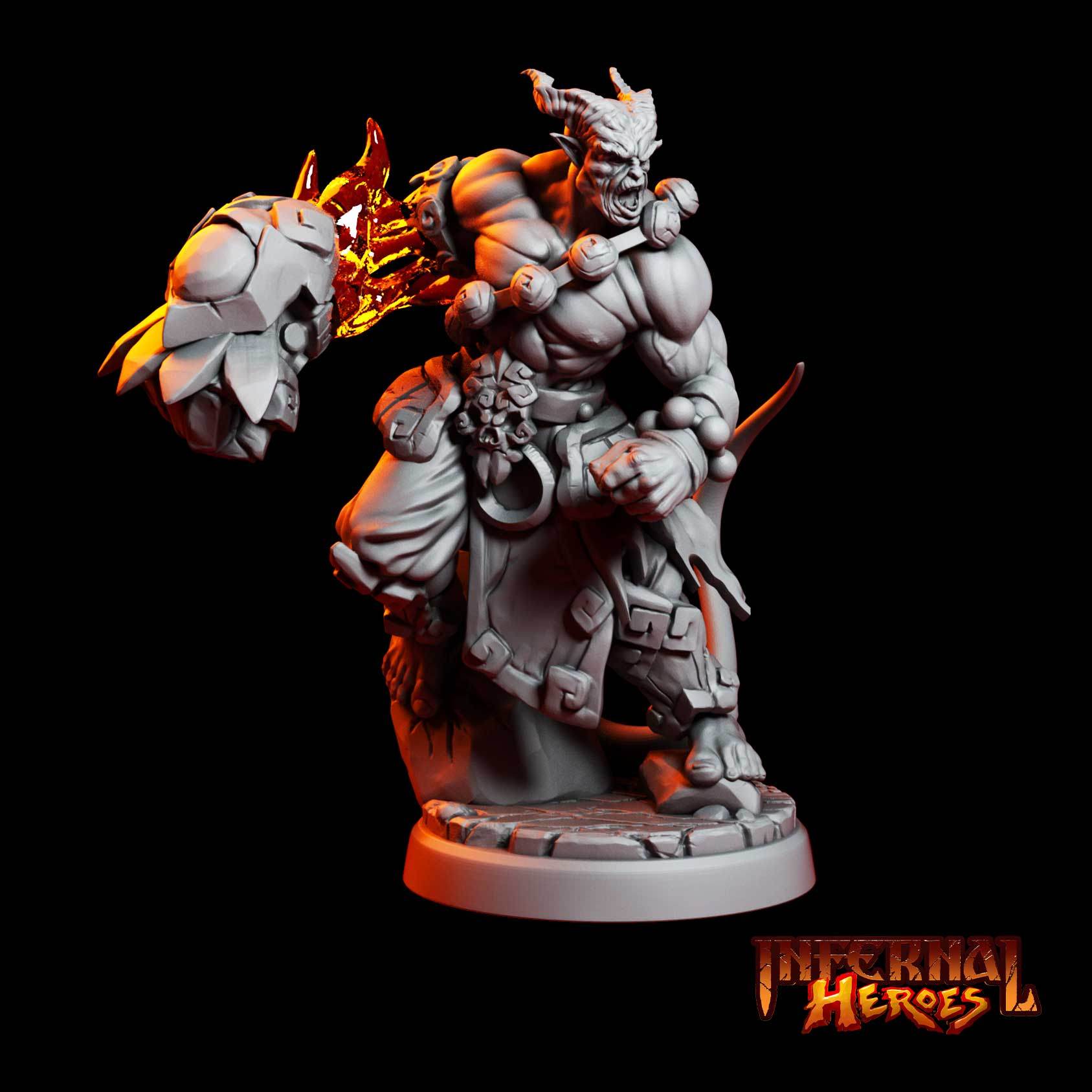 Infernal Heroes - 3D Printed DnD Pathfinder Tiefling Resin Miniatures by Magical Mini Workshop