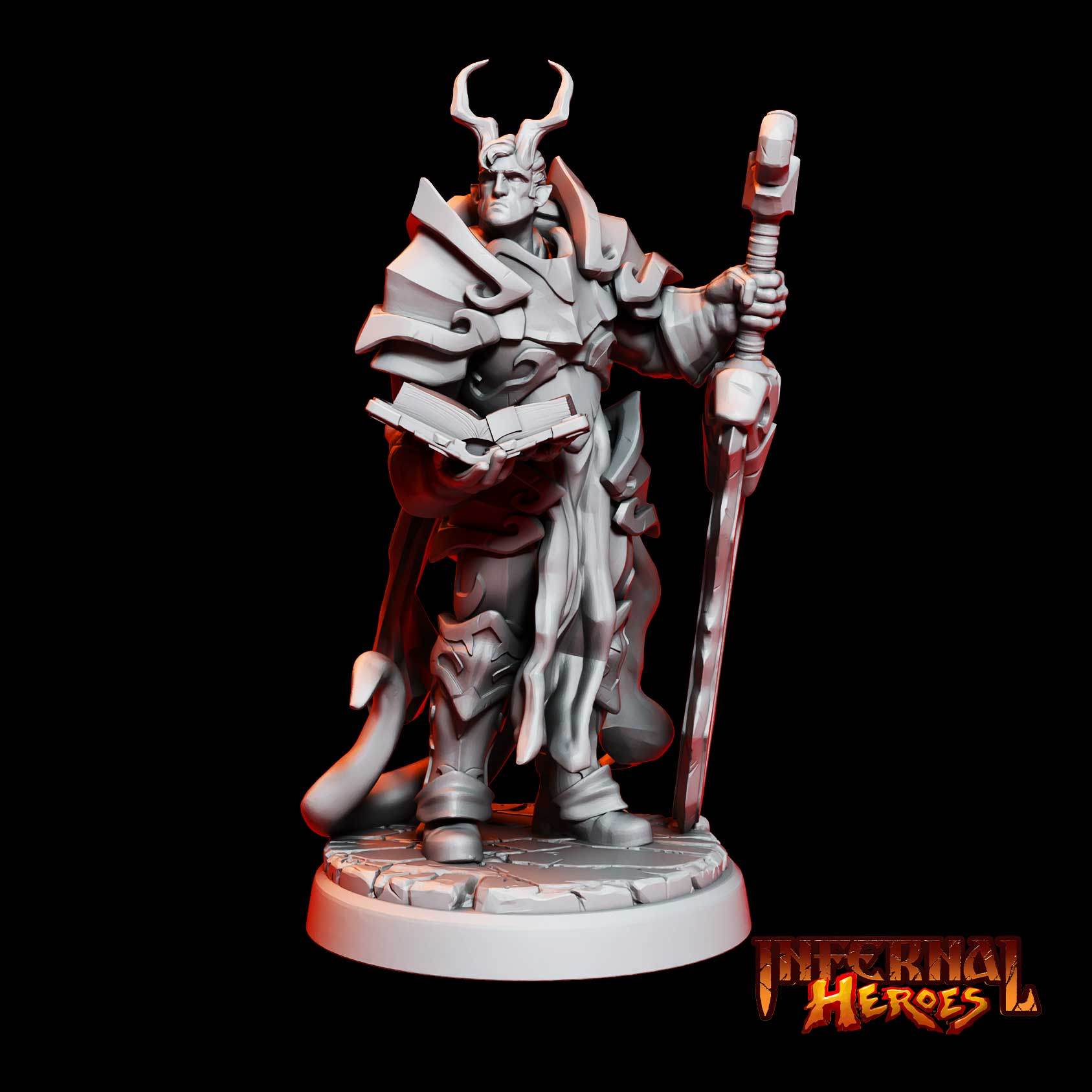 Infernal Heroes - 3D Printed DnD Pathfinder Tiefling Resin Miniatures by Magical Mini Workshop